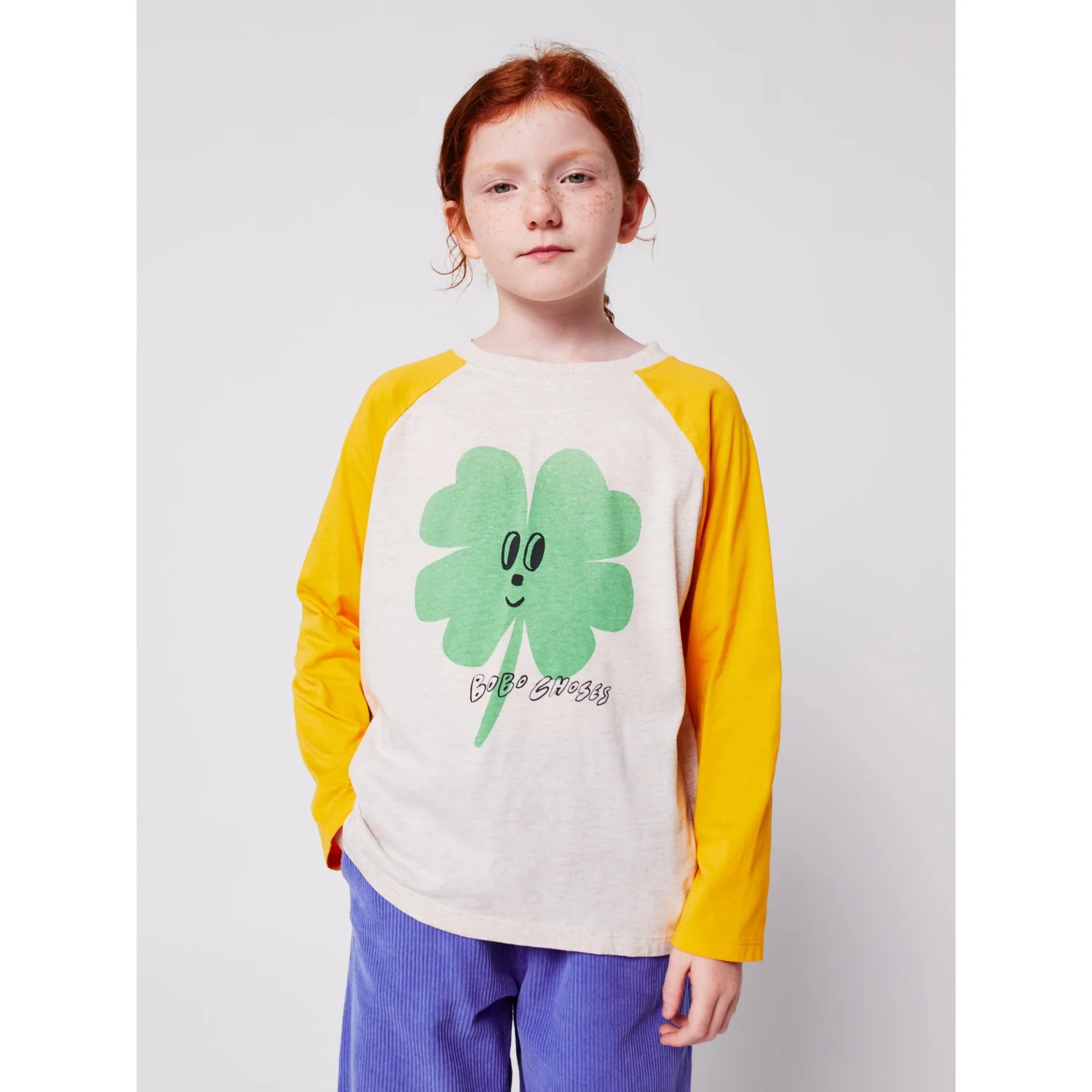 Bobo Choses Yellow Lucky Clover Ranglan Ærmer Bluse - Image 5