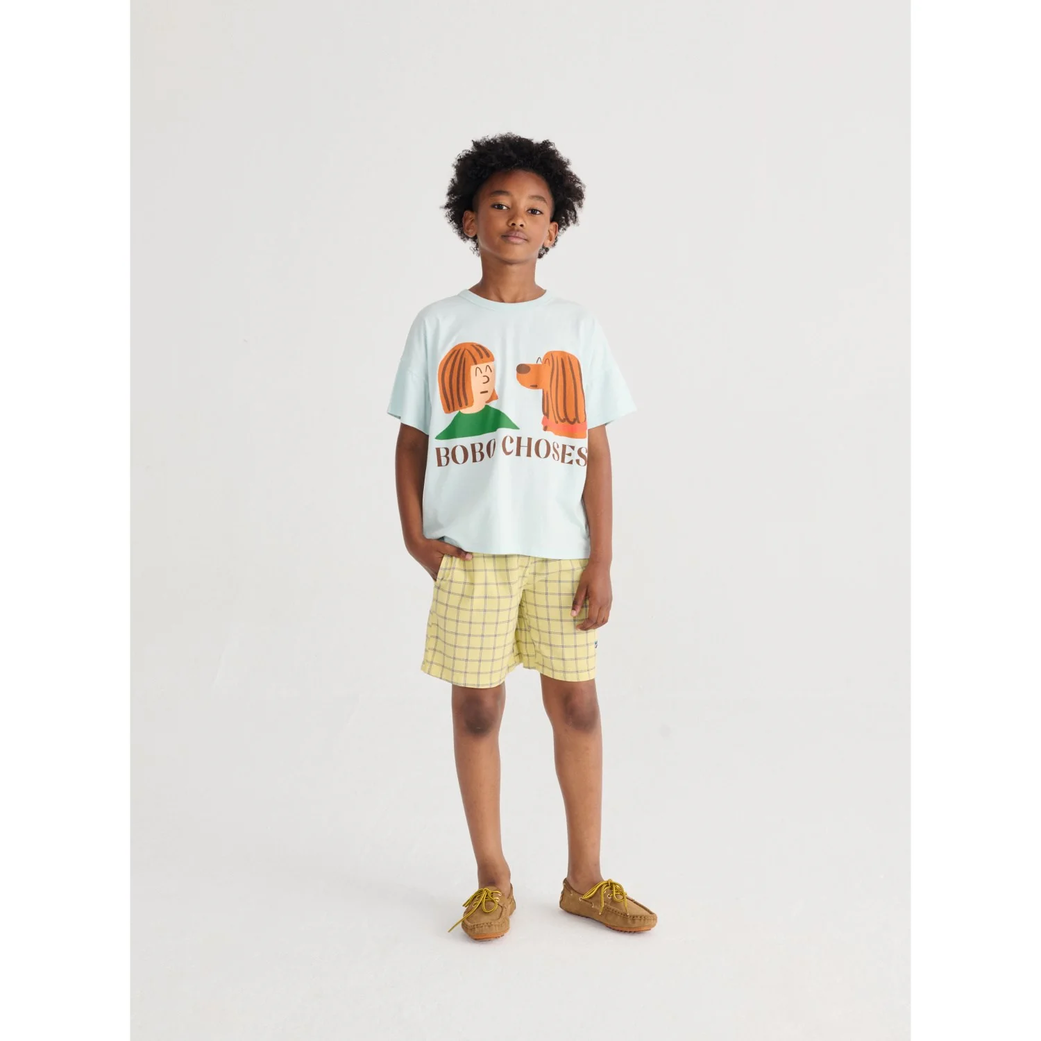 Bobo Choses Yellow Spicy Window Pane Woven Bermuda Shorts - Image 4