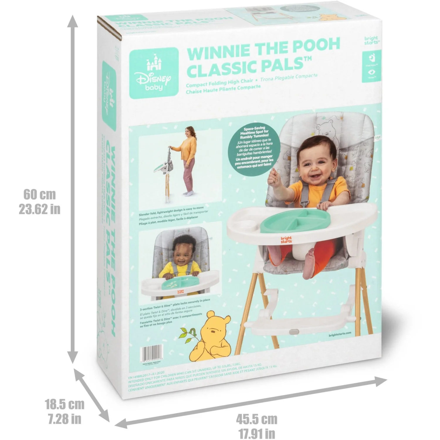 Bright Starts Winnie The Pooh Classic Pals™ Compact Folding Højstol - Image 9