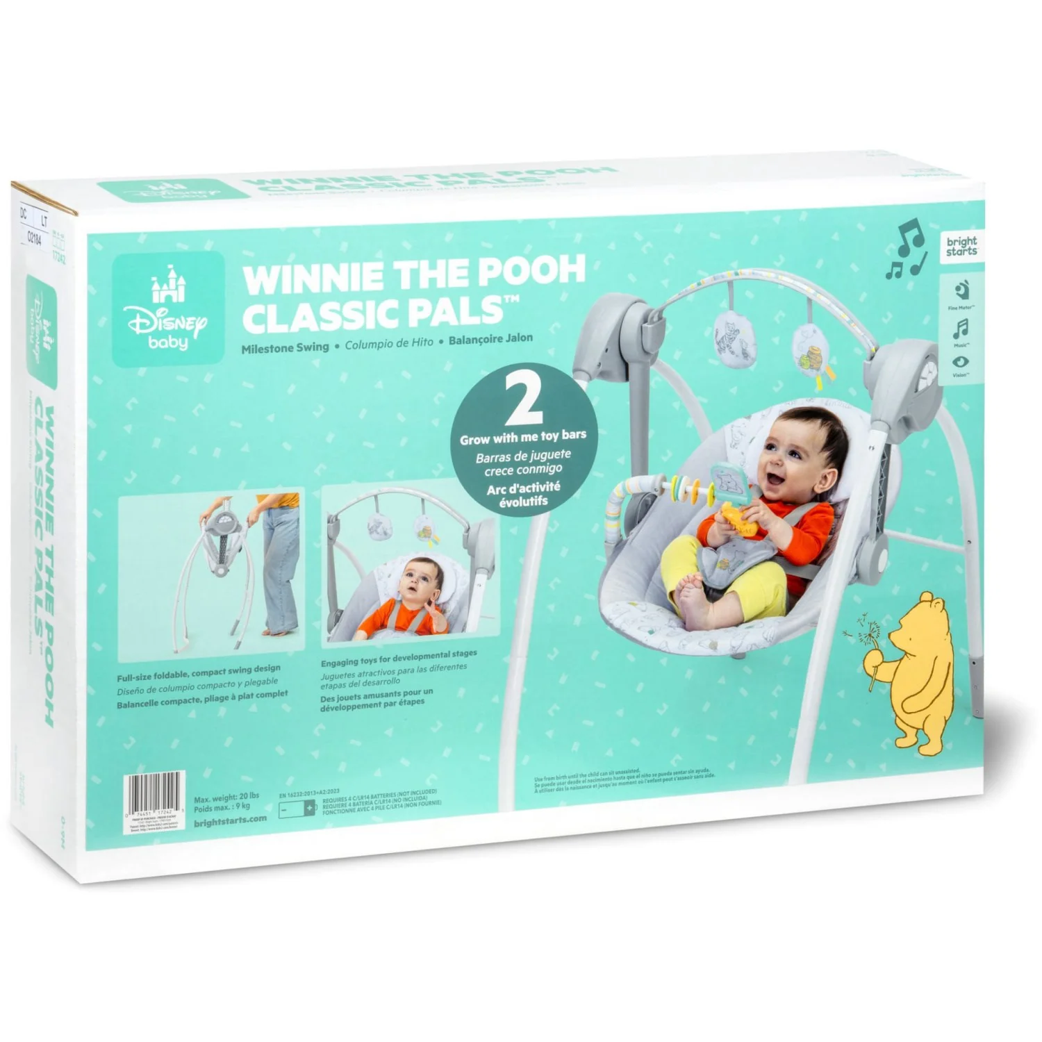 Bright Starts Winnie The Pooh Classic Pals™ Milestone Gynge Skråstol - Image 7