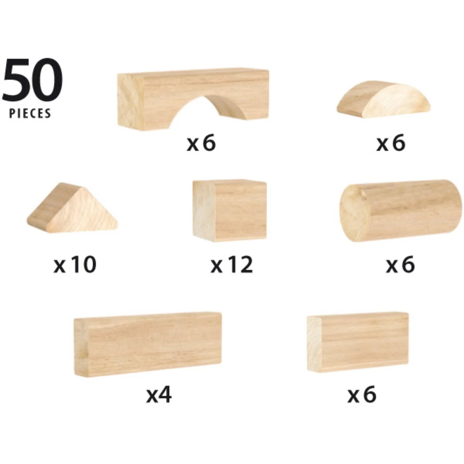 BRIO® 30113 Byggeklodser, Natur, 50 Stk. - Image 3