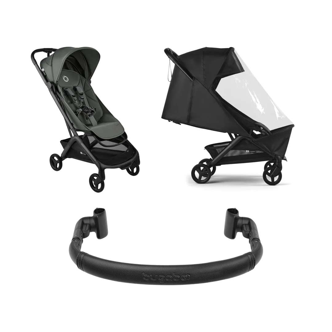 Bugaboo Butterfly 2 Klapvogn med bøjle og regnslag Forest Green Bundle