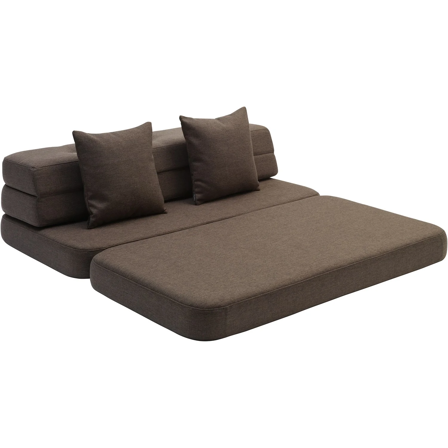 by KlipKlap 3 Fold Sofa Brown With Sand KK XL Soft 140 Cm - Image 5