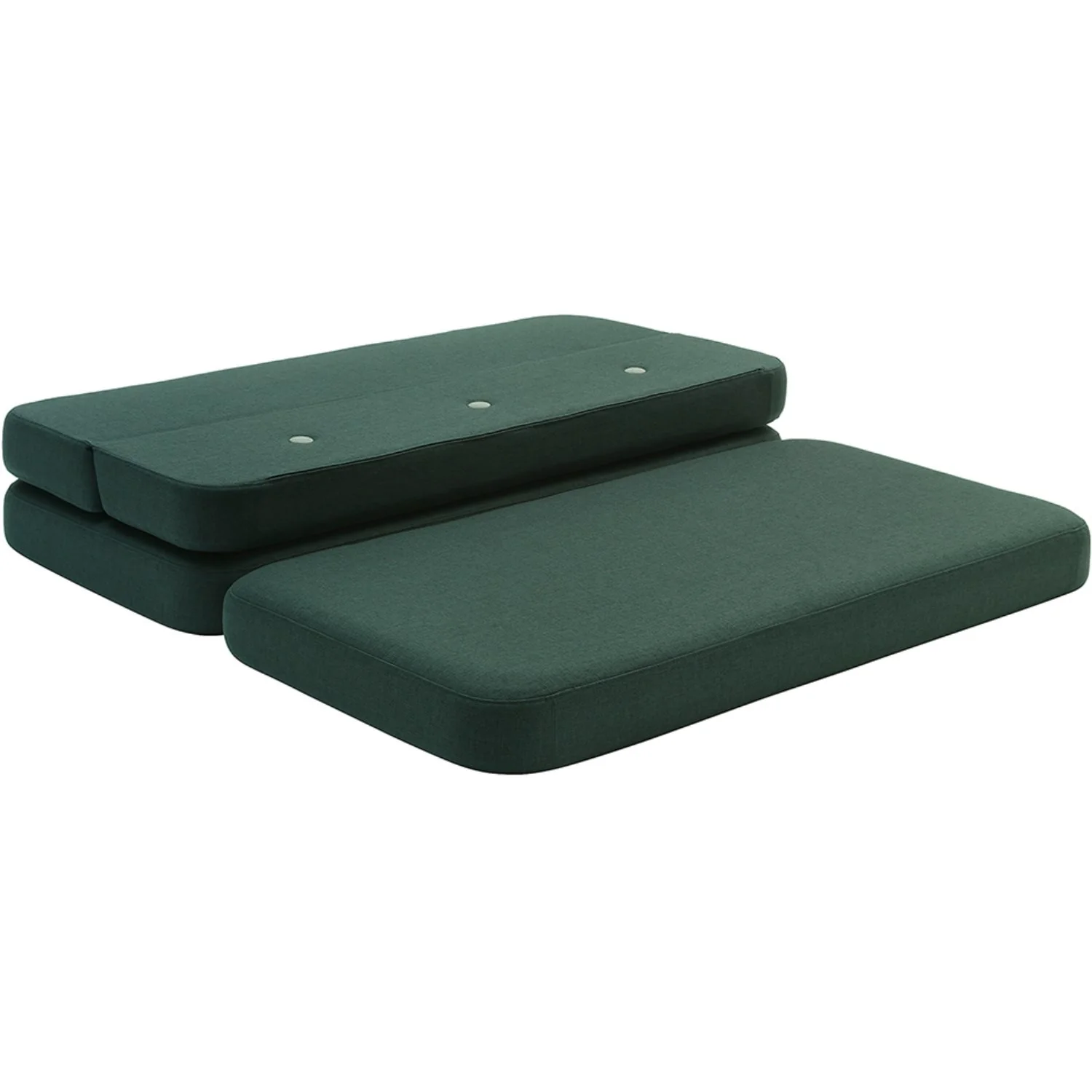 by KlipKlap 3 Fold Sofa Deep Green With Light Green KK XL Soft 140 Cm - Image 5
