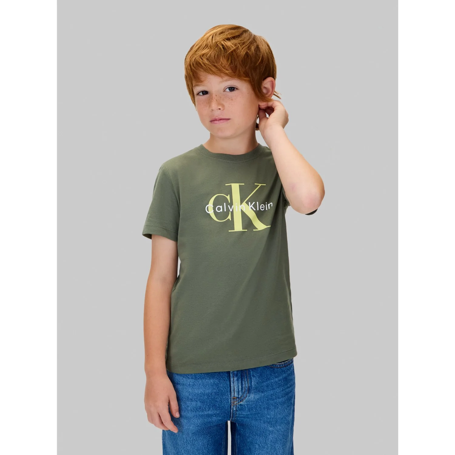 Calvin Klein Thyme Ck Monogram Ss T-Shirt - Image 3