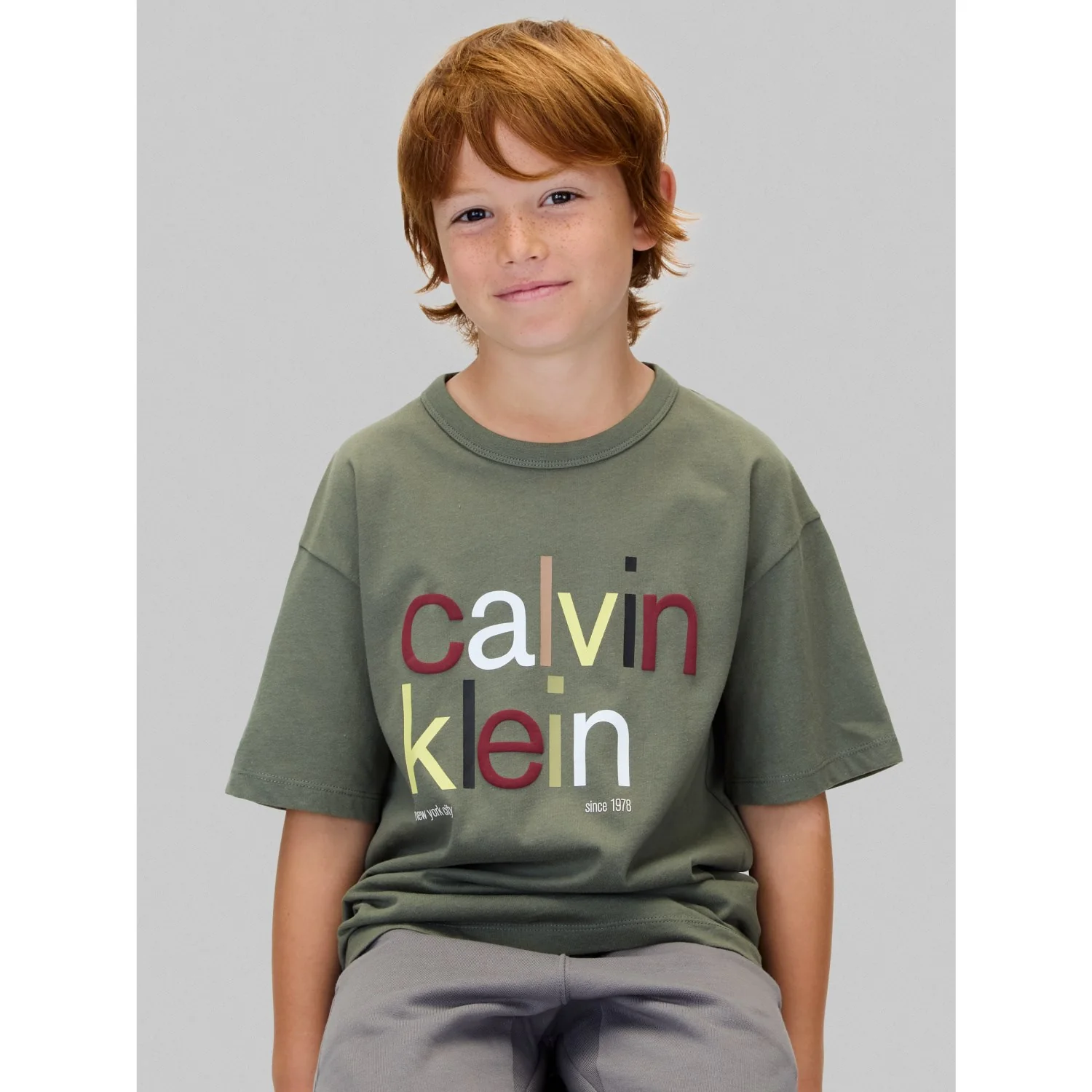 Calvin Klein Thyme Farve Logo Graphic Ss T-Shirt - Image 2