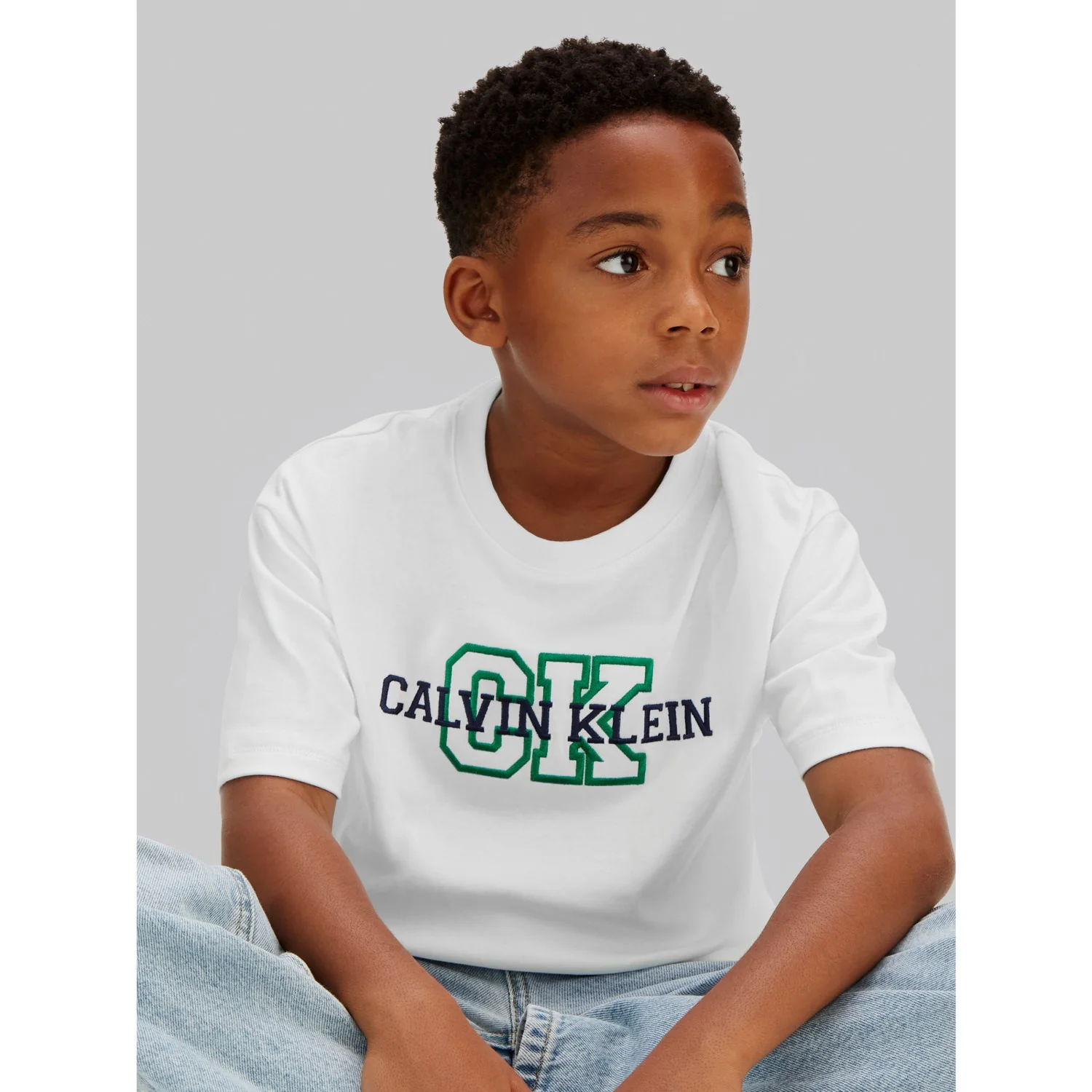 Calvin Klein White Varsity Logo Ss T-Shirt - Image 8