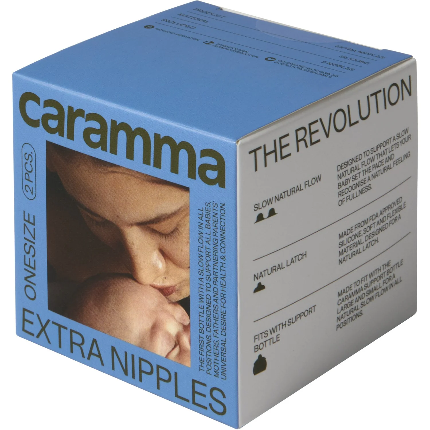 Caramma Nautral Pure Silicone Ekstra Nipples - Image 2