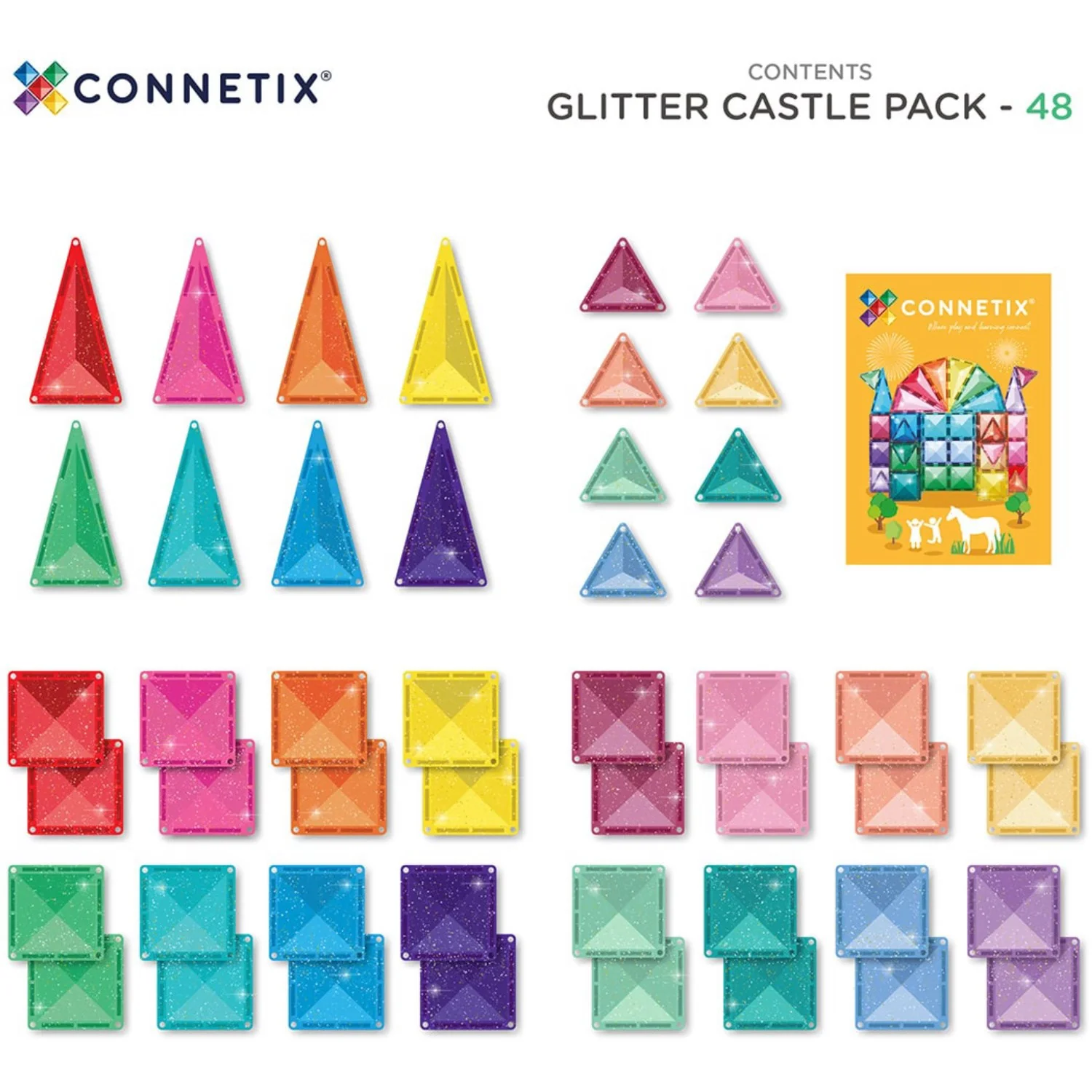Connetix Multicolour Glitter Castle Pak - Image 4