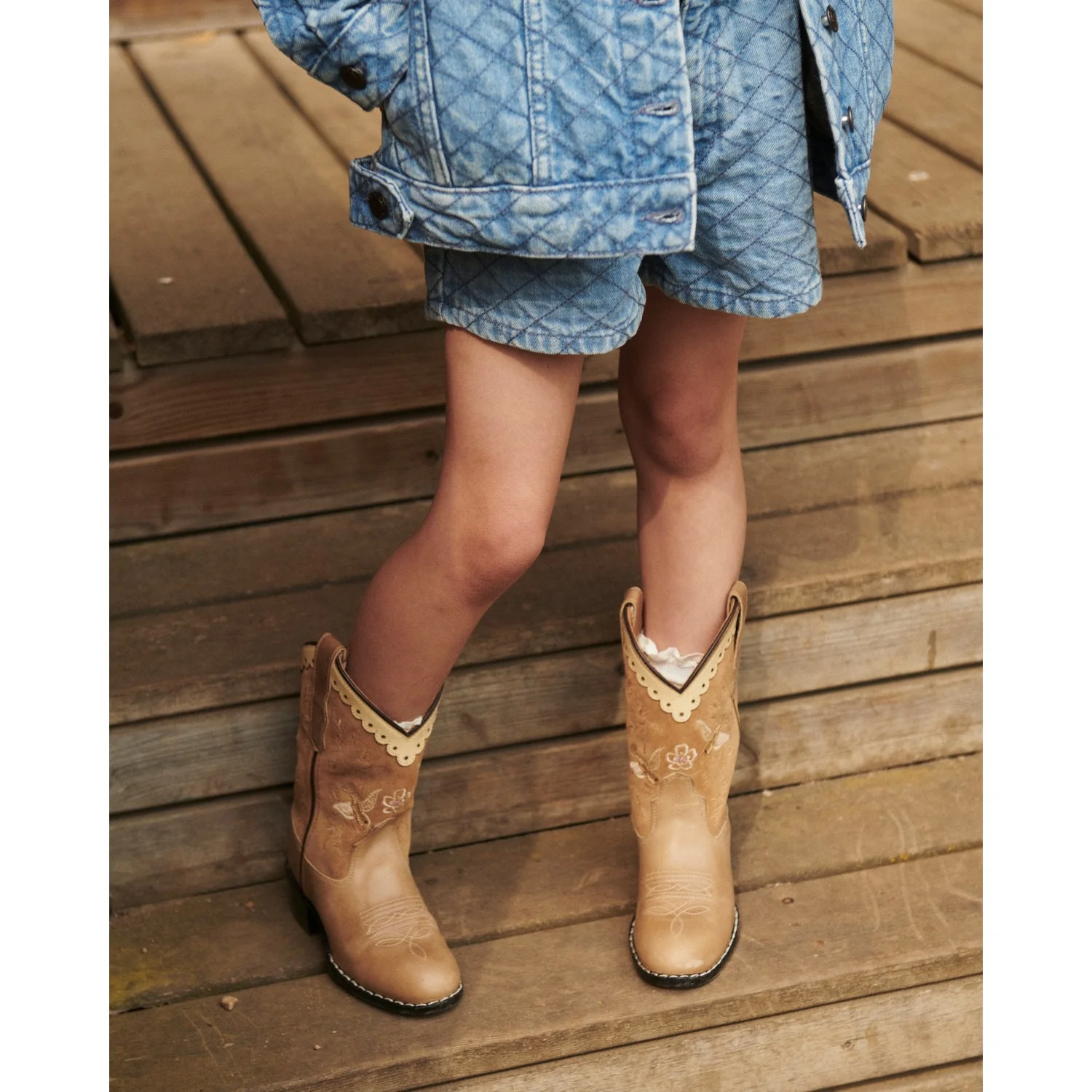 COPENHAGEN COLORS Beige Suede Limited Cowboy Støvler High - Image 2