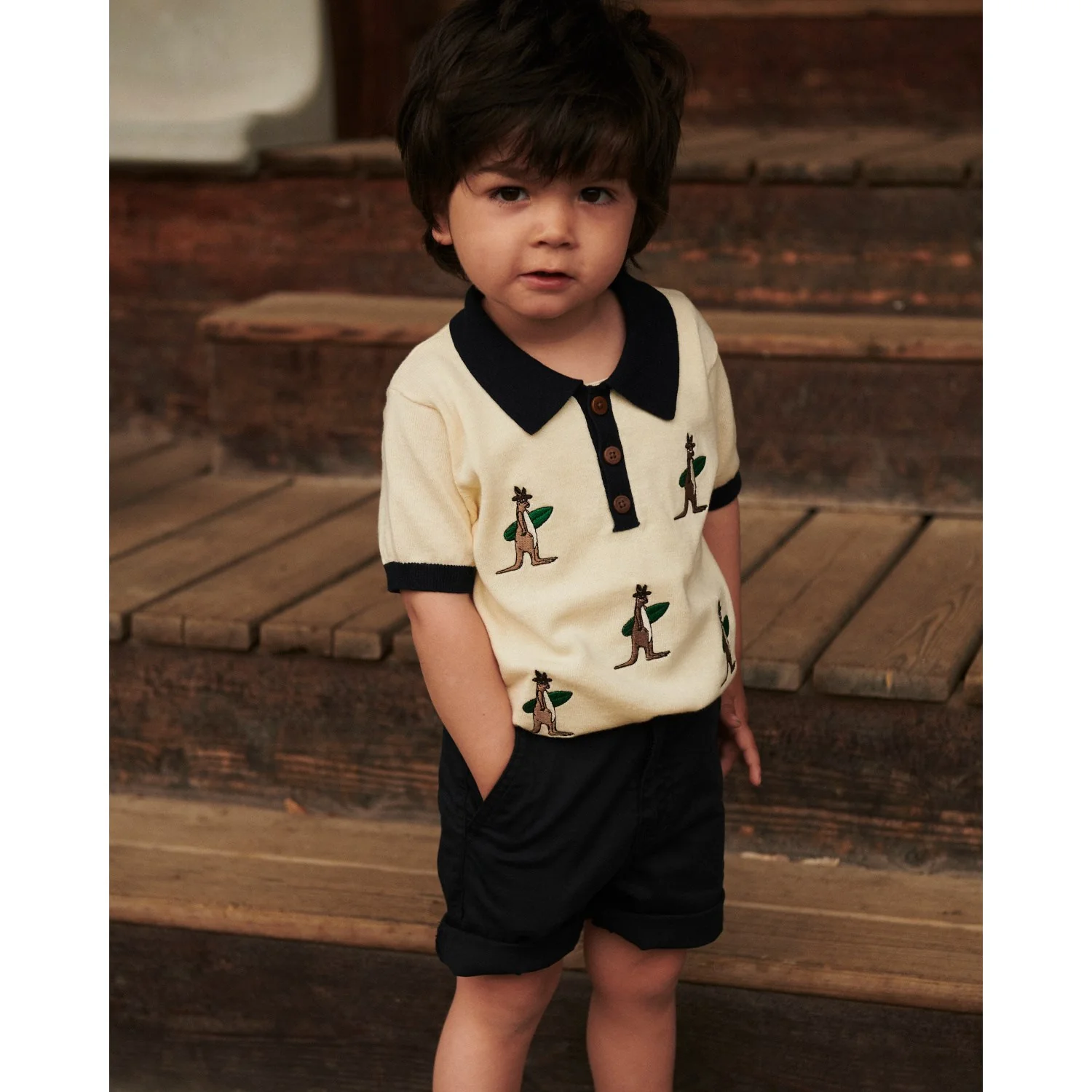 COPENHAGEN COLORS Cream Comb. Polo W. Embroidery - Image 3