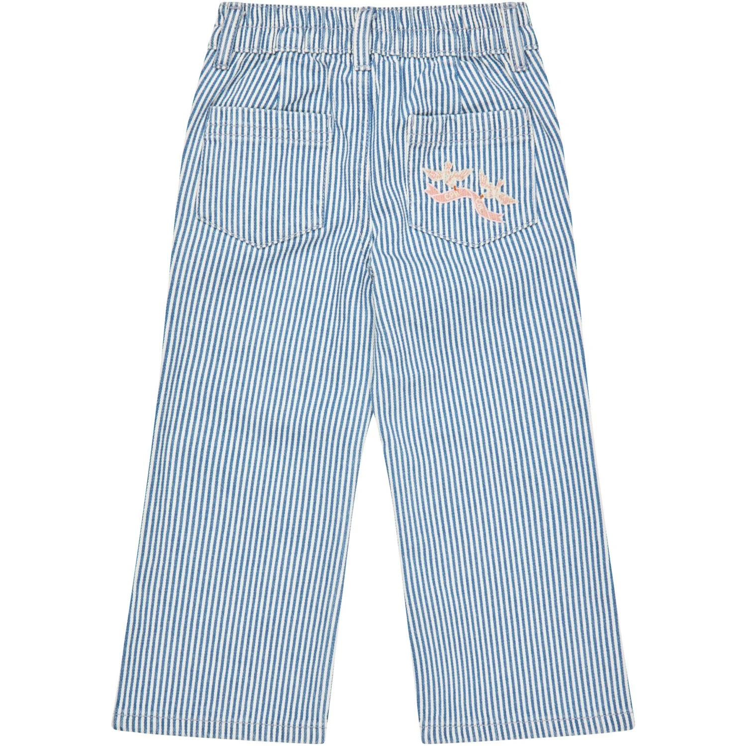 COPENHAGEN COLORS Denim Blue Stripe Y/D Twill Pant W. Wide Leg Og Embroidery - Image 7