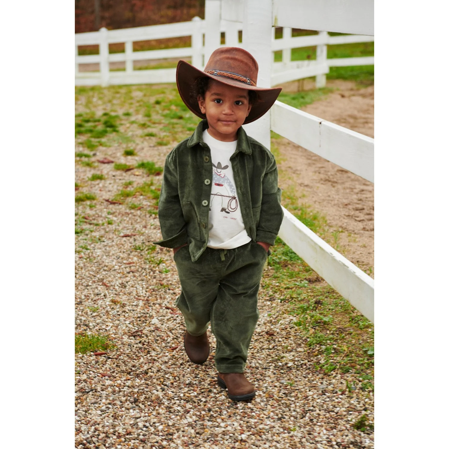 COPENHAGEN COLORS Dk Green Corduroy Overshirt - Image 5