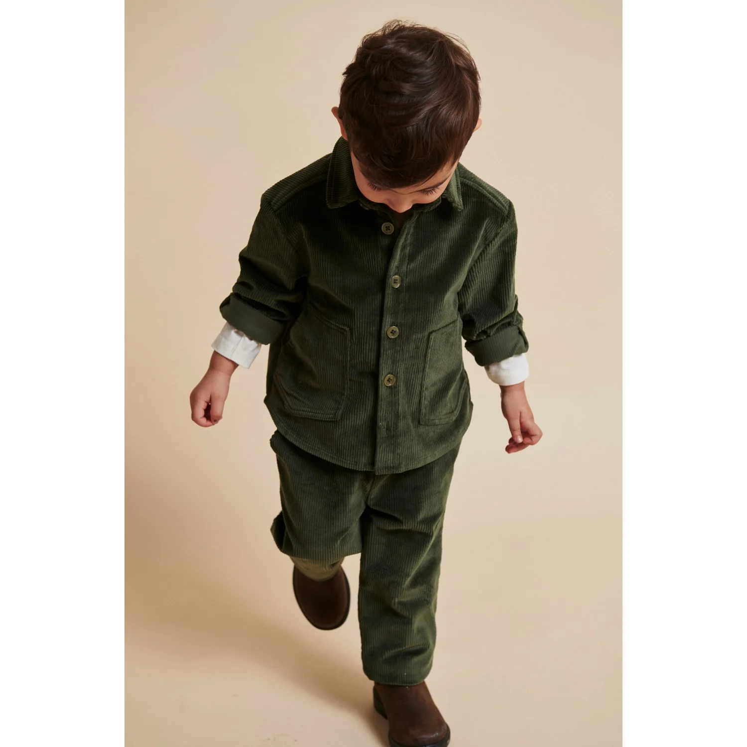 COPENHAGEN COLORS Dk Green Corduroy Overshirt - Image 6