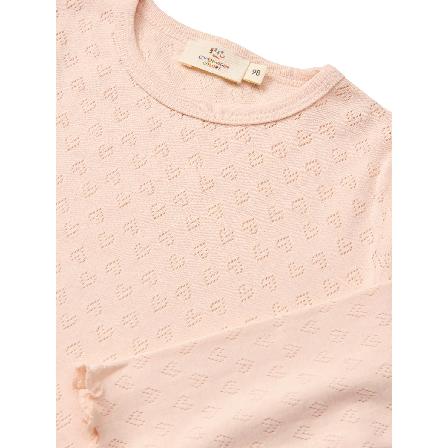 COPENHAGEN COLORS Dusty Rose Pointelle Heart Ls Tee - Image 2