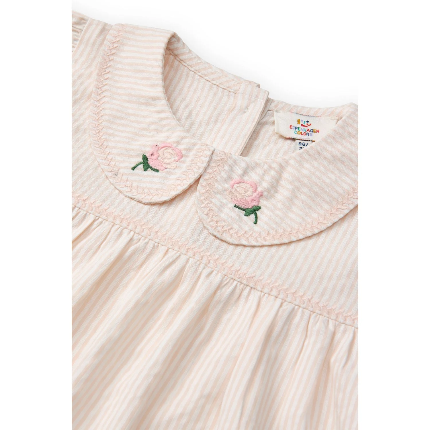 COPENHAGEN COLORS Dusty Rose W Cream Stripe Seersucker Bluse W. Krave - Image 8