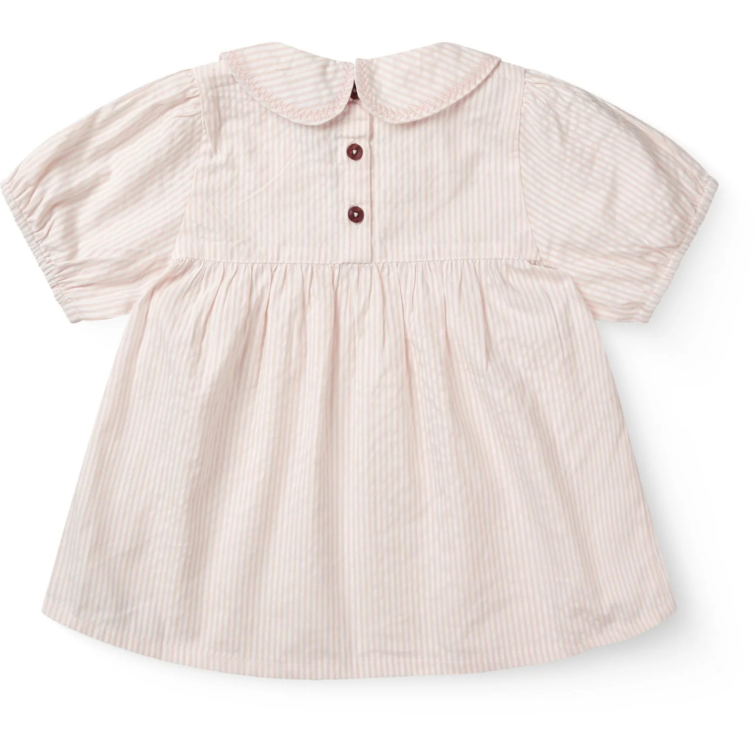 COPENHAGEN COLORS Dusty Rose W Cream Stripe Seersucker Bluse W. Krave - Image 9