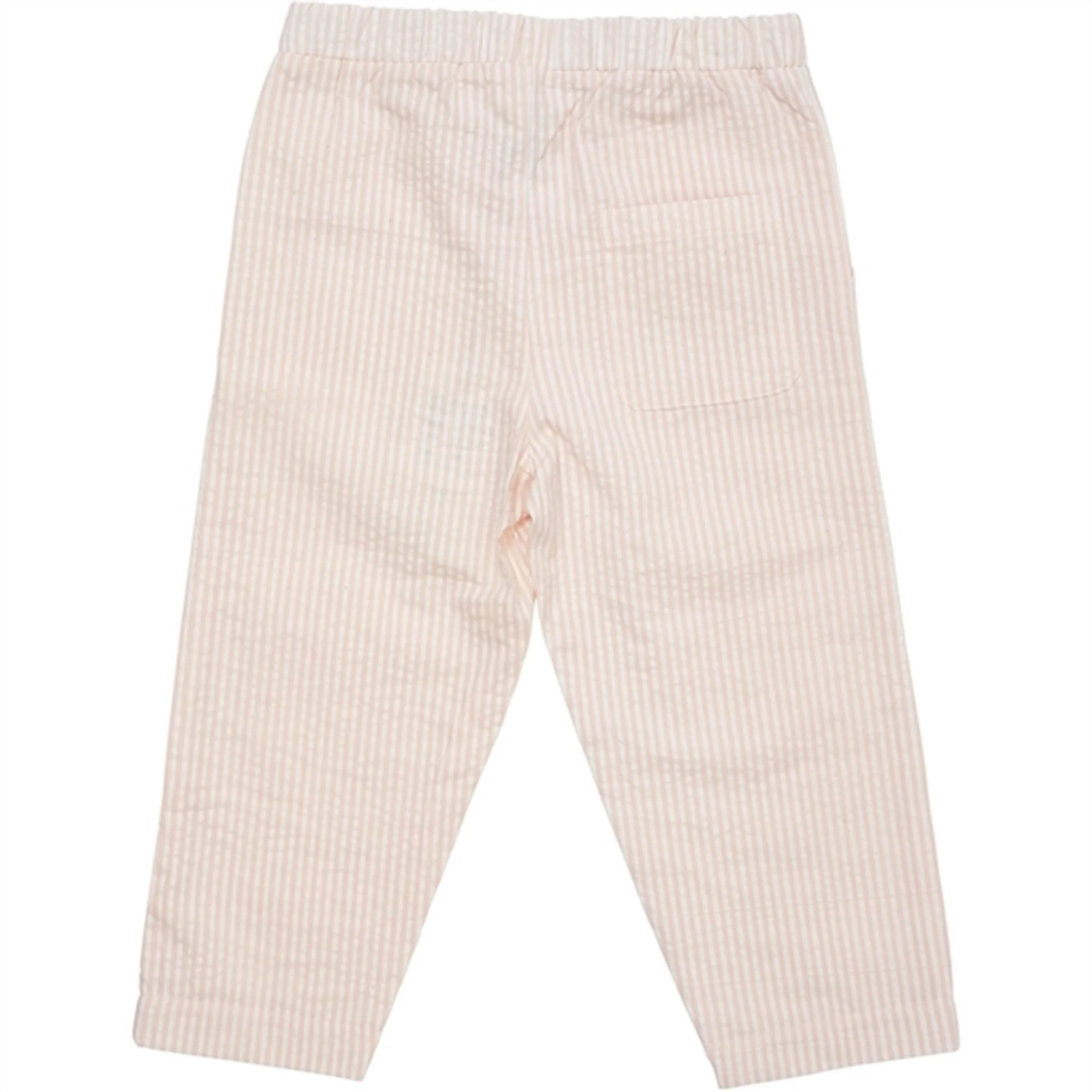 COPENHAGEN COLORS Dusty Rose W Cream Stripe Seersucker Bukser - Image 4