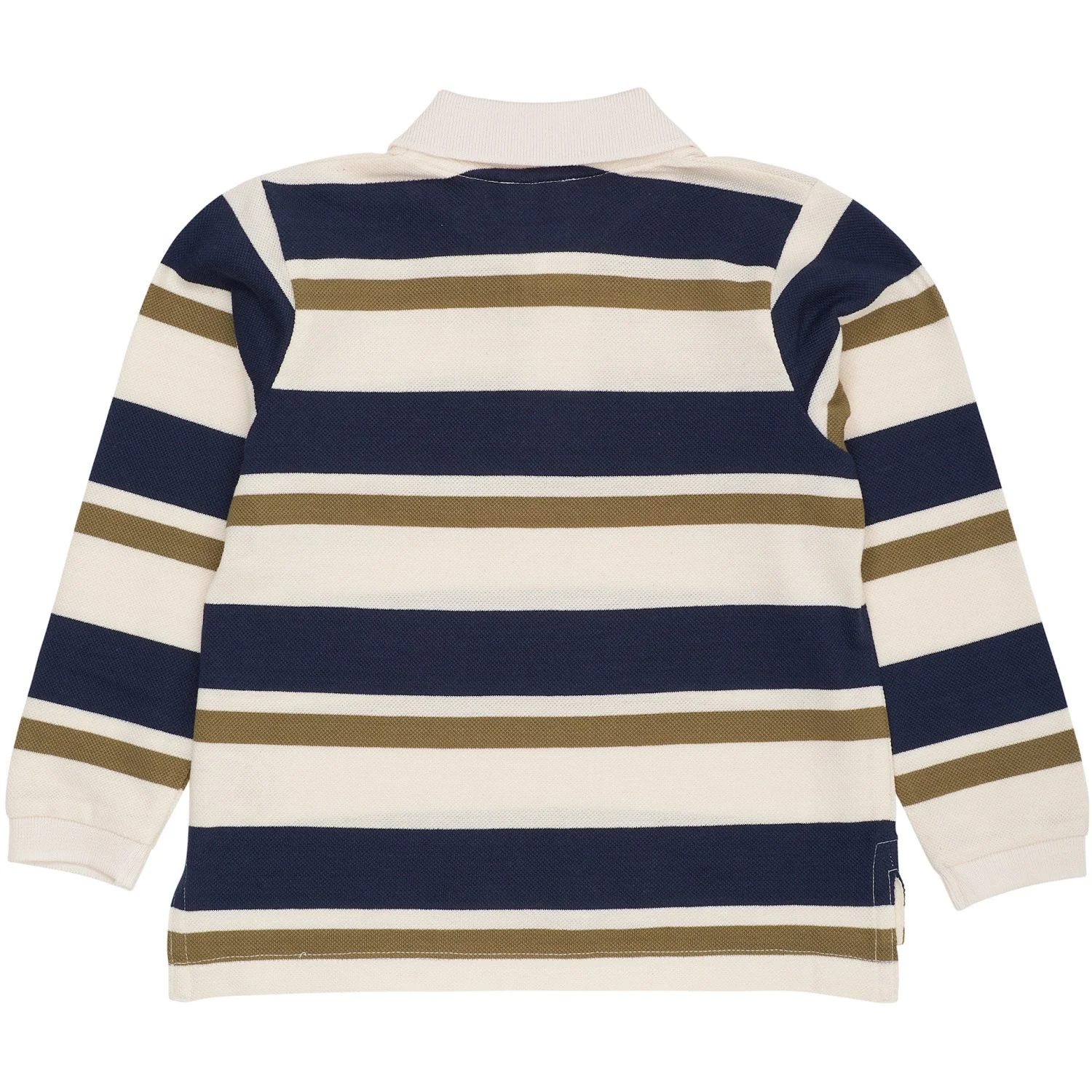 COPENHAGEN COLORS Green Combi Striped Pique Polo Bluse - Image 4