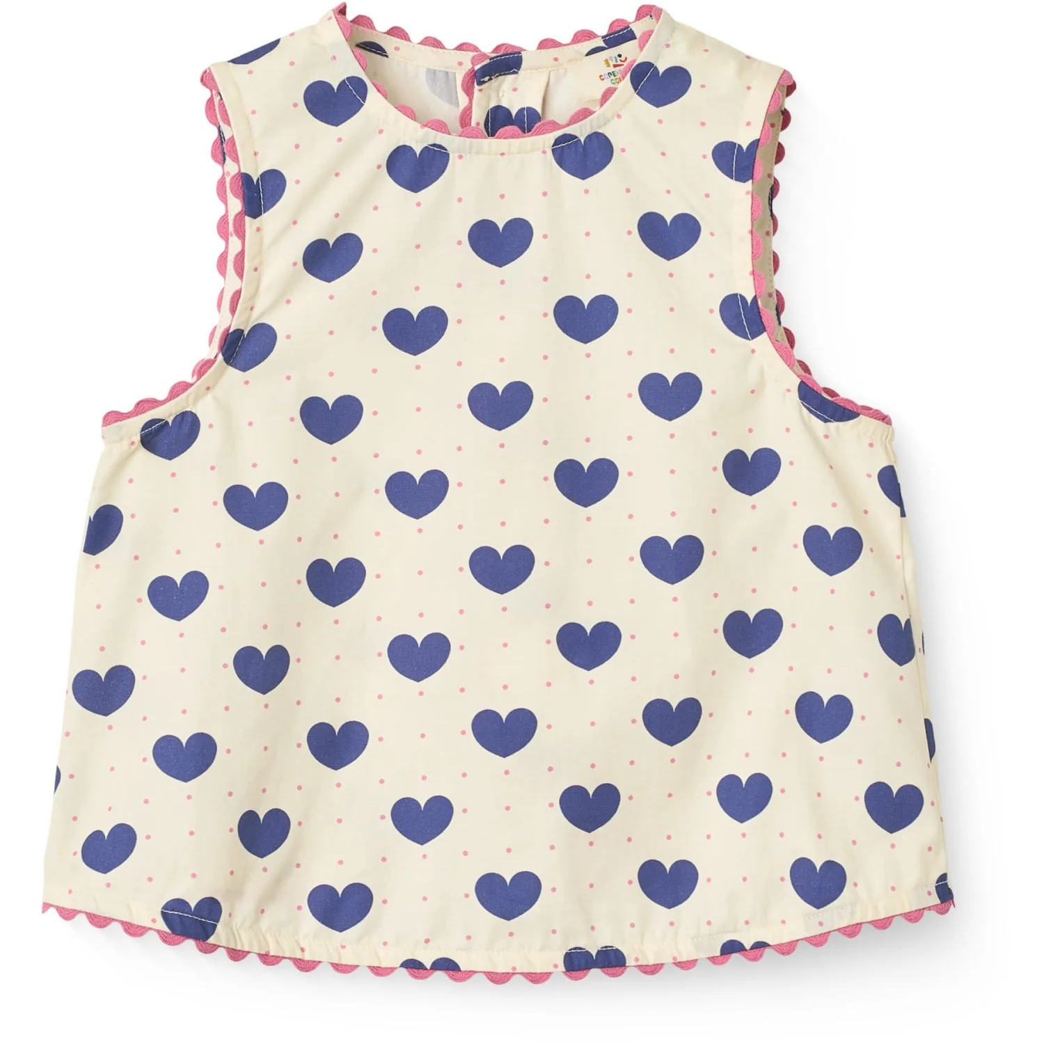 COPENHAGEN COLORS x Luksusbaby Heart Aop Ocean Heart and Dots Bluse m/Shorts Sæt - Image 3