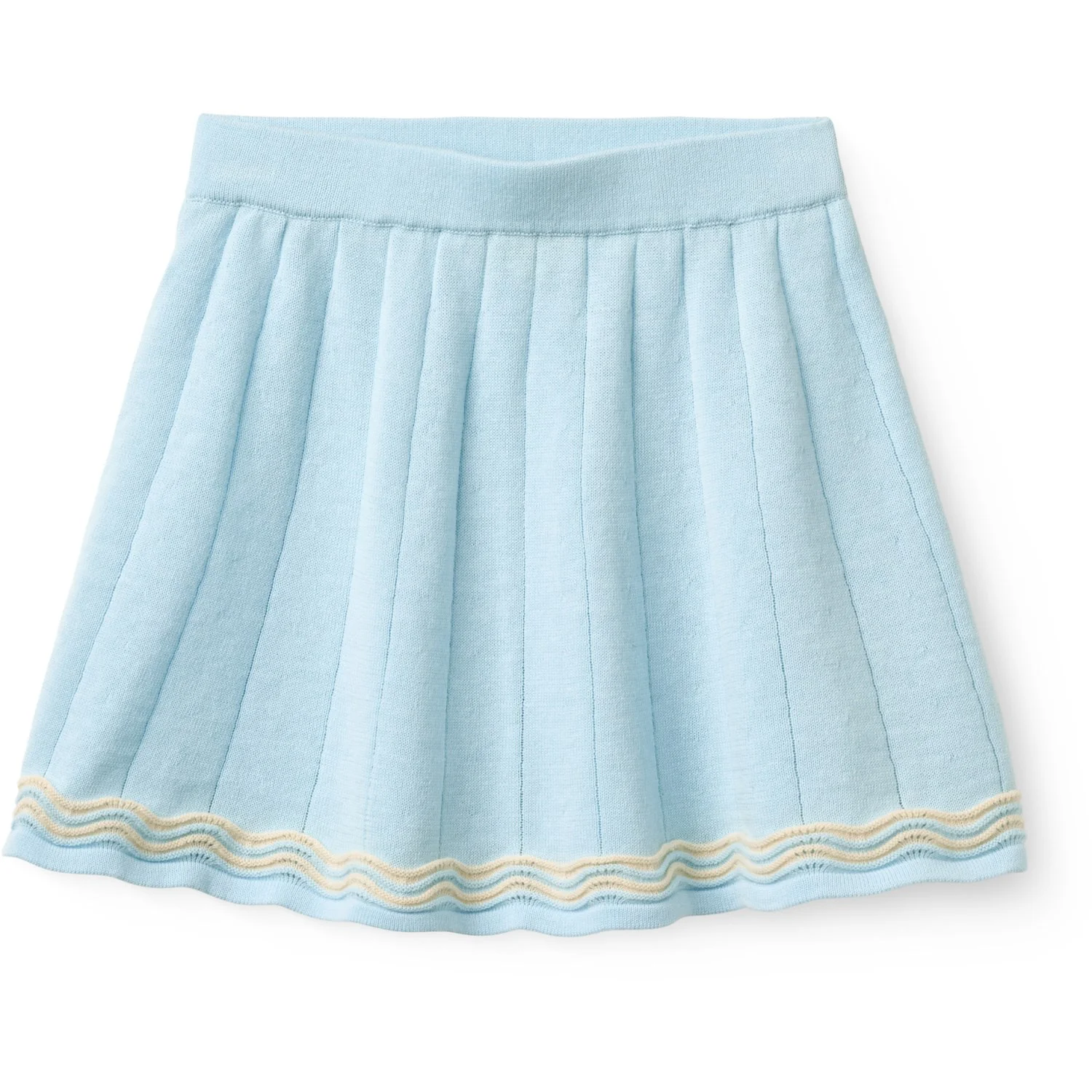 COPENHAGEN COLORS Ice Blue/Cream Comb. Strikket Tennis Nederdel