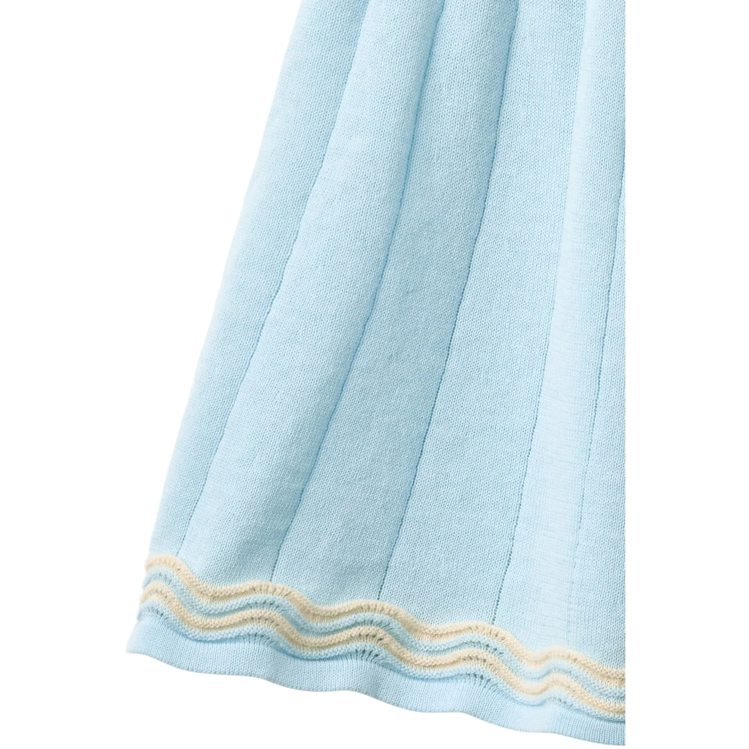COPENHAGEN COLORS Ice Blue/Cream Comb. Strikket Tennis Nederdel - Image 6