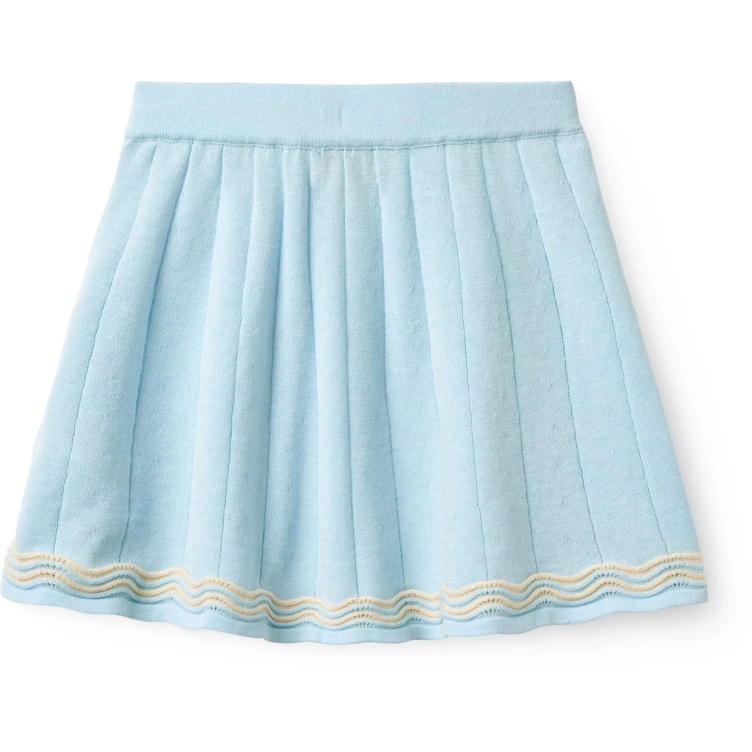 COPENHAGEN COLORS Ice Blue/Cream Comb. Strikket Tennis Nederdel - Image 7