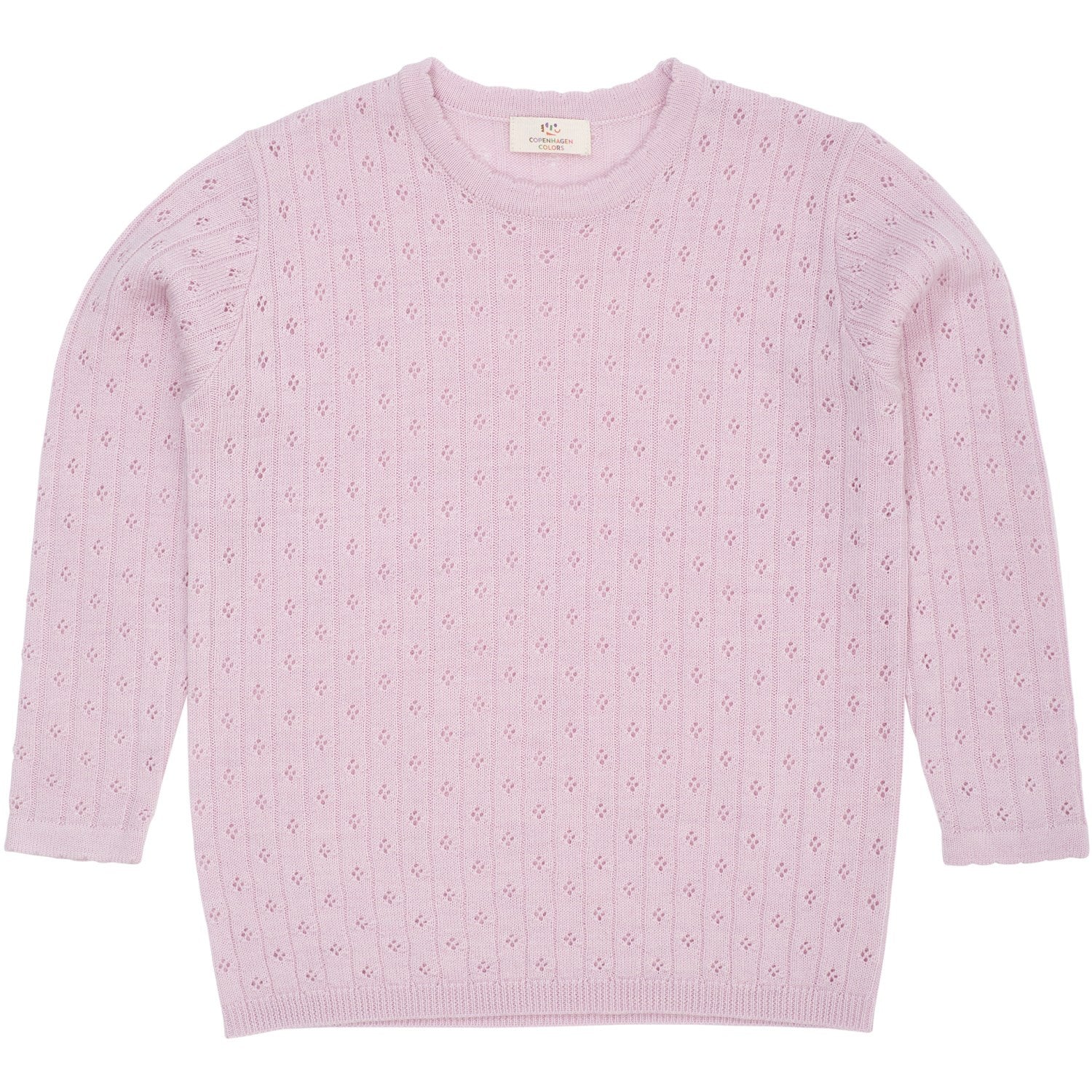 COPENHAGEN COLORS Lavender Merino Classic Pointelle Bluse