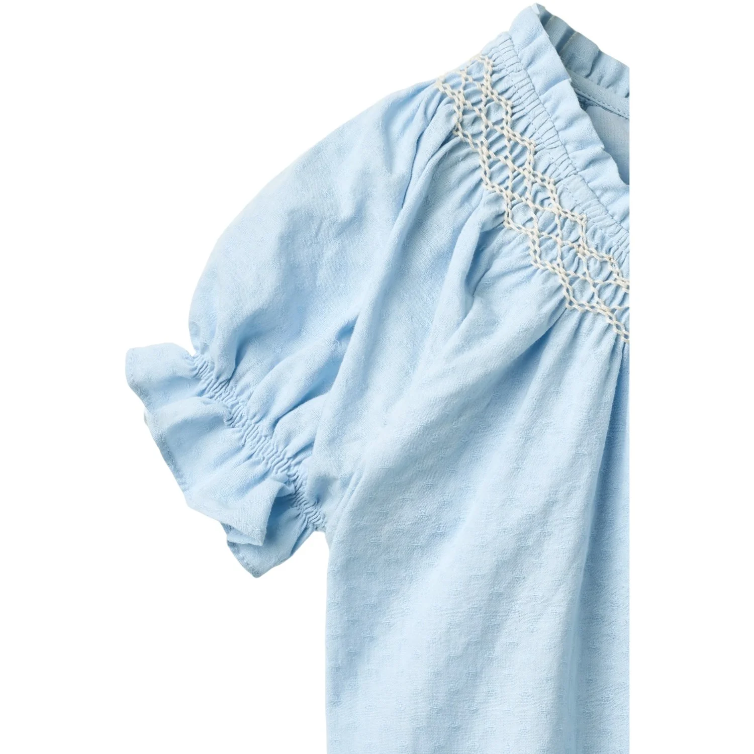 COPENHAGEN COLORS Lt. Blue Comb. Bluse W. Smock W. Emb. - Image 6