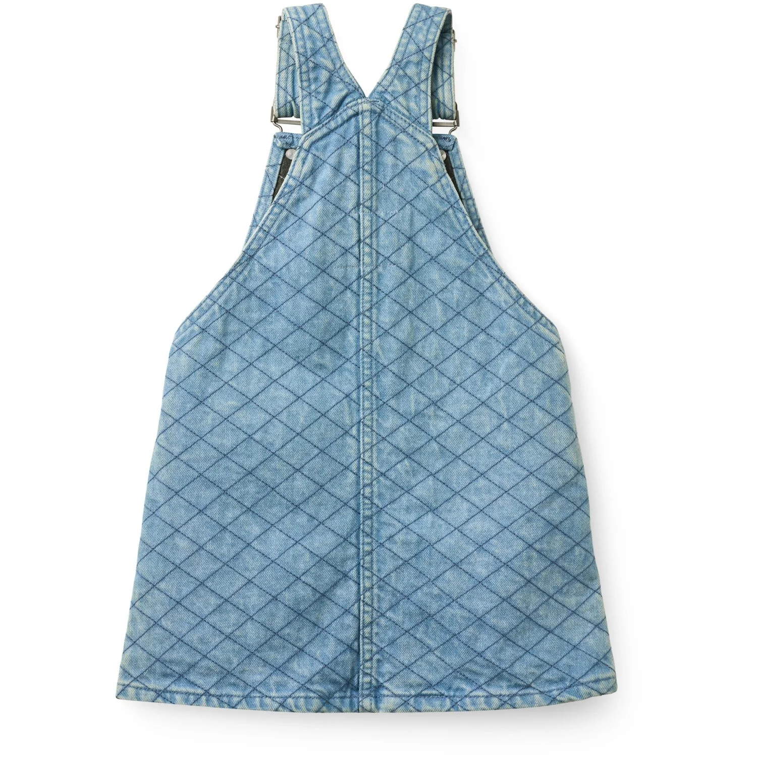 COPENHAGEN COLORS Lt. Washed Blue Quilt Organic Quiltet Denim Spencer Kjole - Image 8