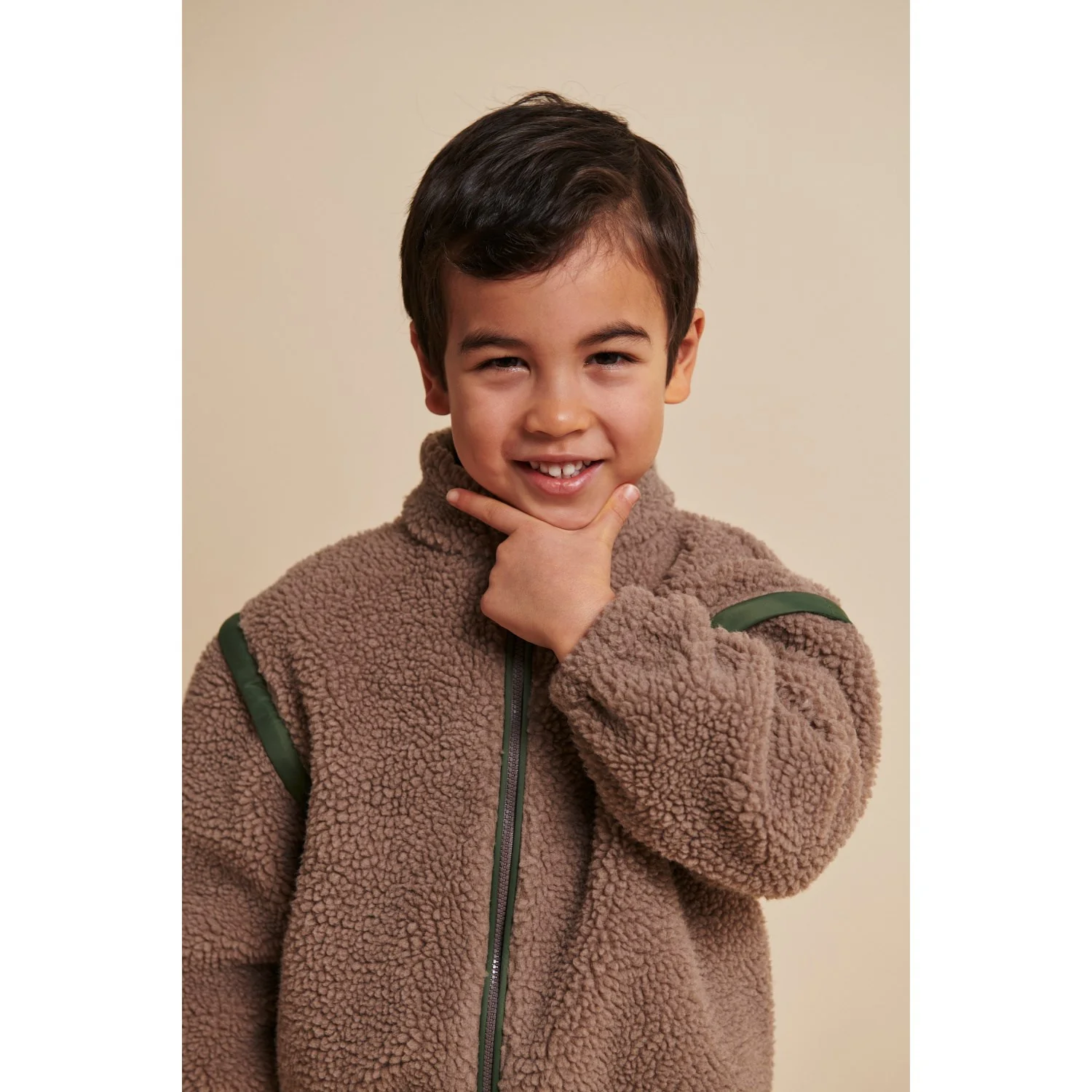 COPENHAGEN COLORS Natural/Green Comb. Bamse Jakke W. Removable Ærmer - Image 4