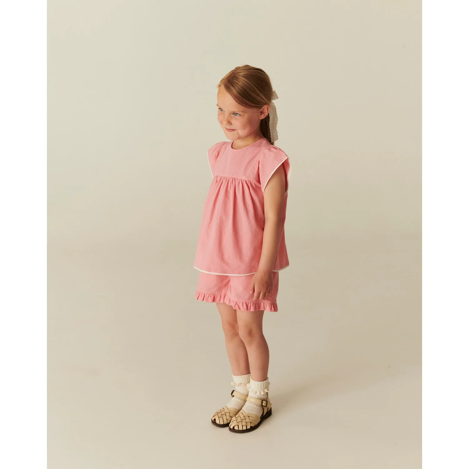 COPENHAGEN COLORS Pink Comb. Bluse W. Contrast Piping - Image 6
