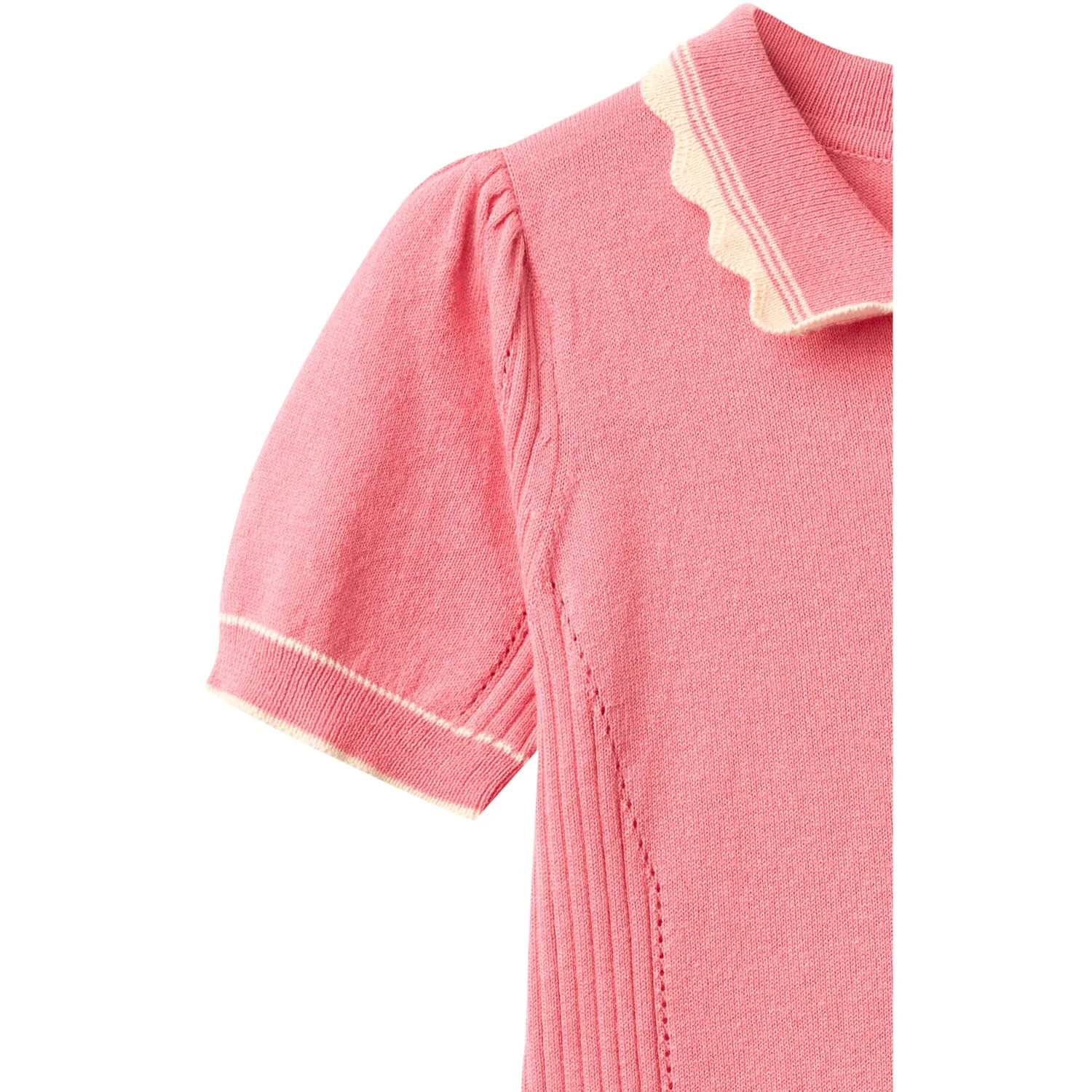 COPENHAGEN COLORS Pink Comb. Strikket Peplum Kjole - Image 7