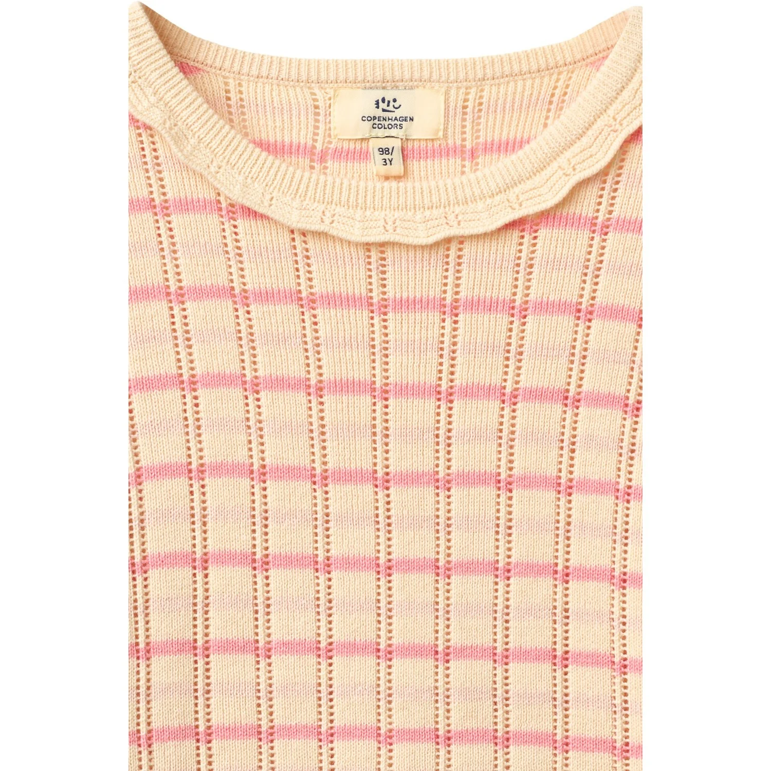 COPENHAGEN COLORS Pink Comb. Strikket Stripe Pointelle Ls Bluse - Image 2