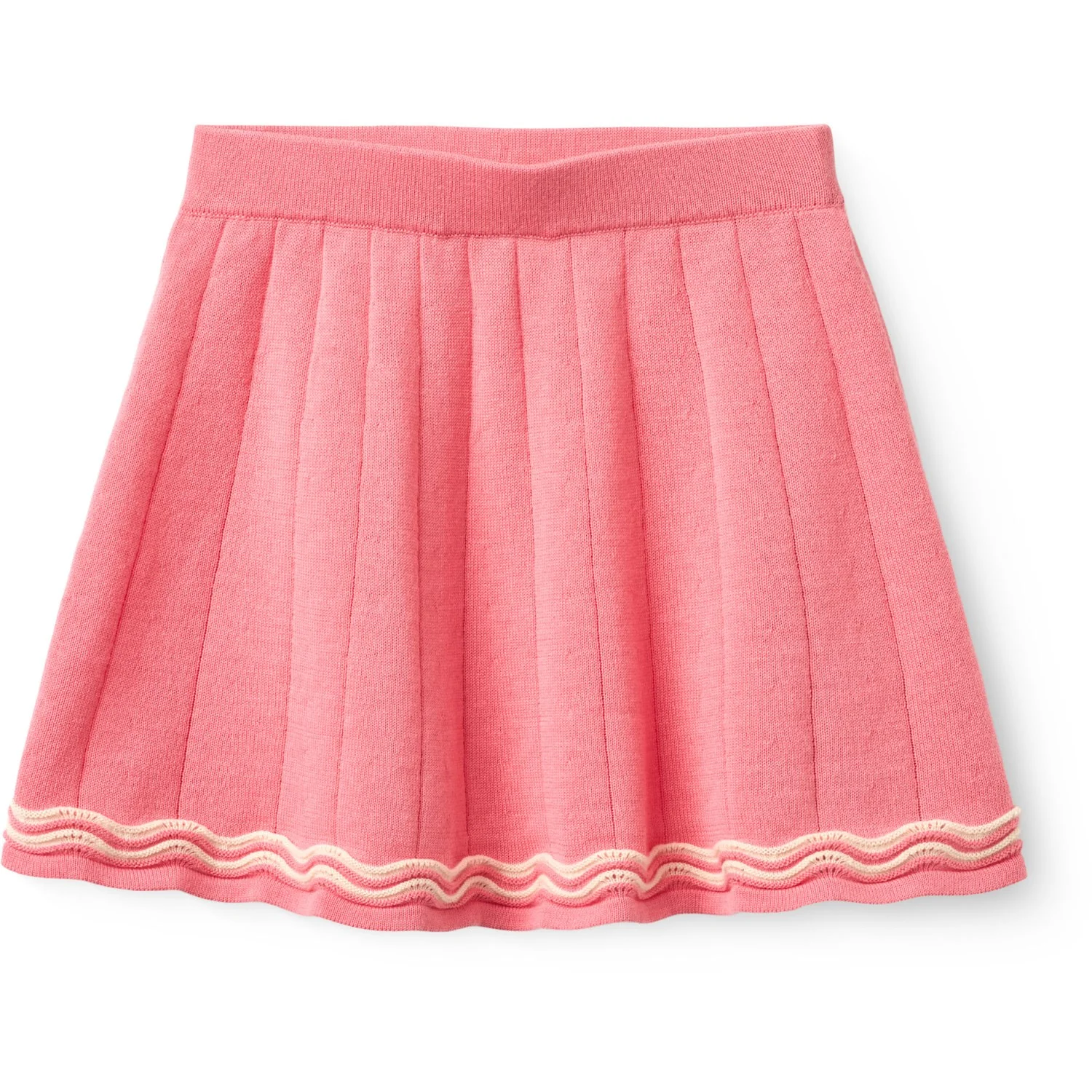 COPENHAGEN COLORS Pink/Cream Comb. Strikket Tennis Nederdel