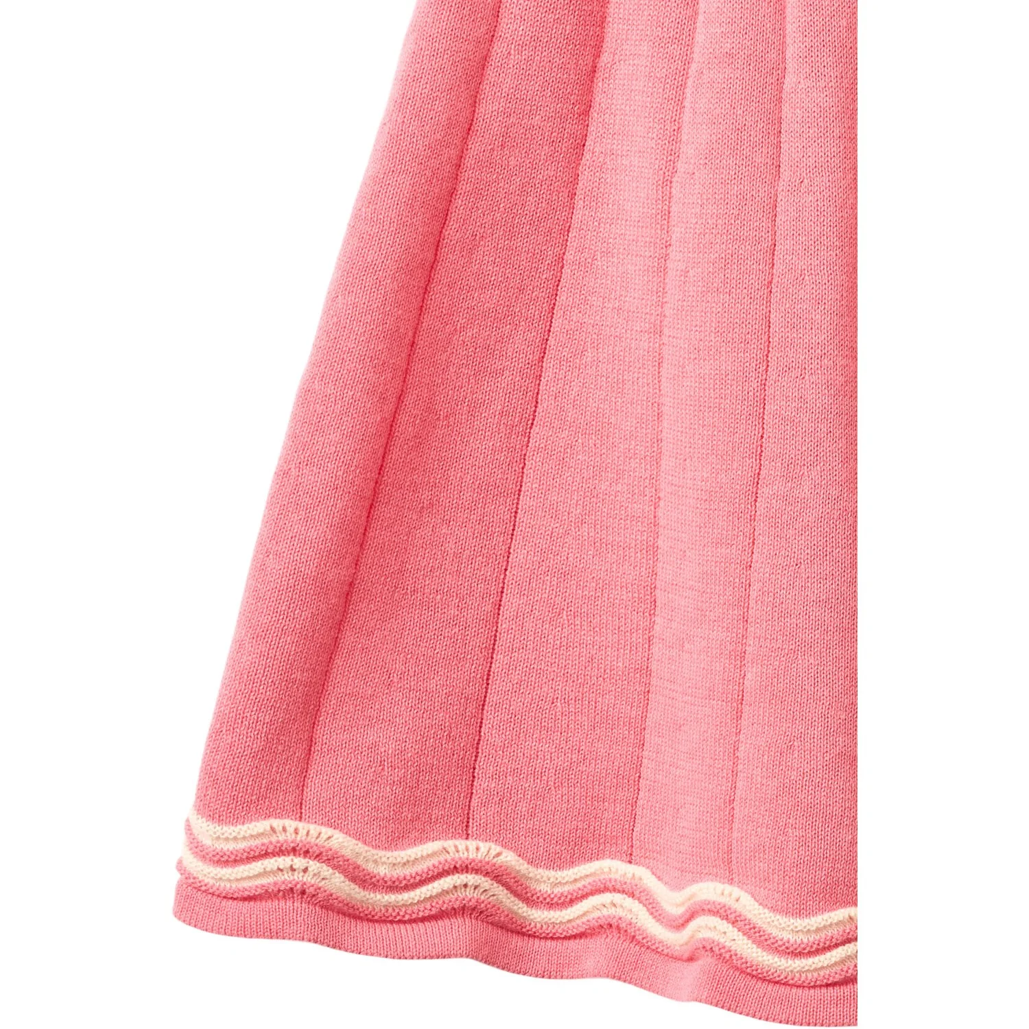 COPENHAGEN COLORS Pink/Cream Comb. Strikket Tennis Nederdel - Image 2