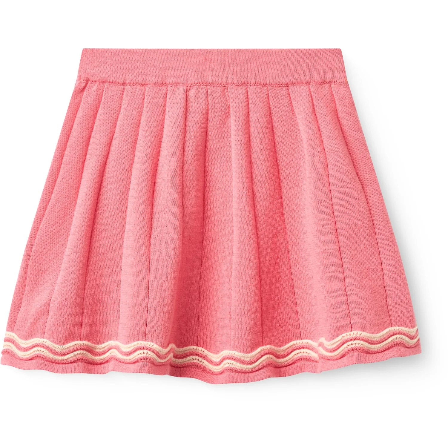 COPENHAGEN COLORS Pink/Cream Comb. Strikket Tennis Nederdel - Image 3