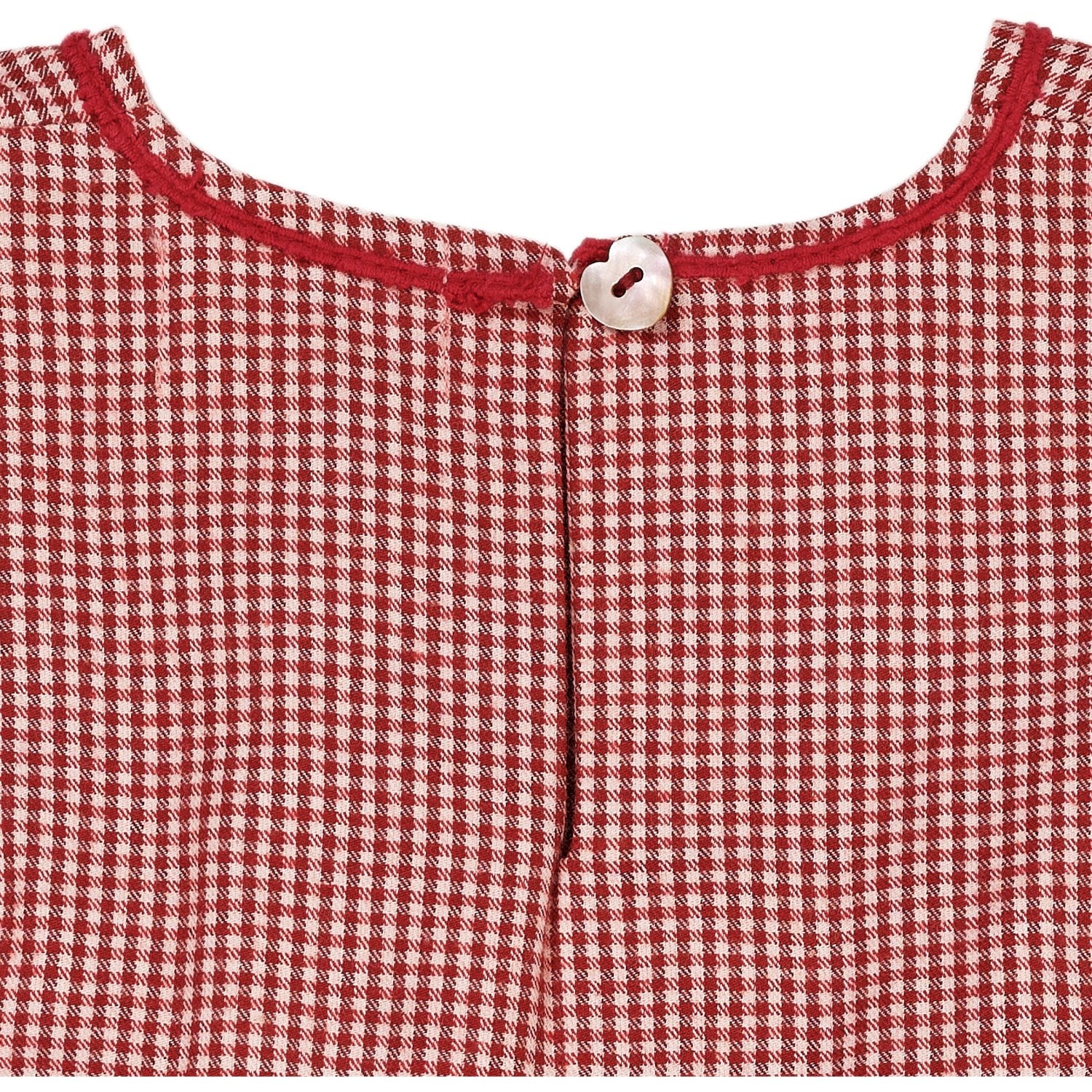 Copenhagen Colors x Luksusbaby Red Check Combi Check Kjole M. Hjertebroderi - Image 5
