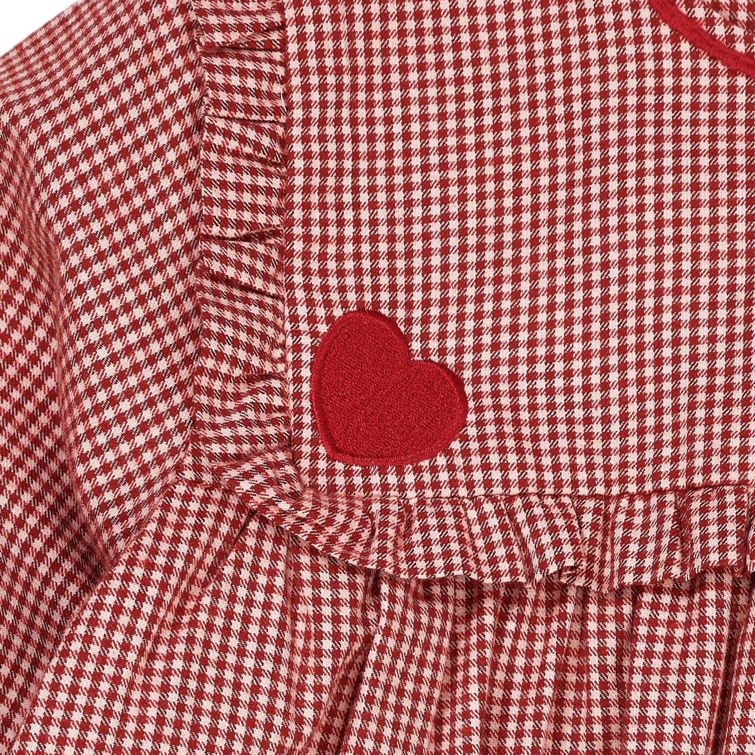 Copenhagen Colors x Luksusbaby Red Check Combi Check Kjole M. Hjertebroderi - Image 9