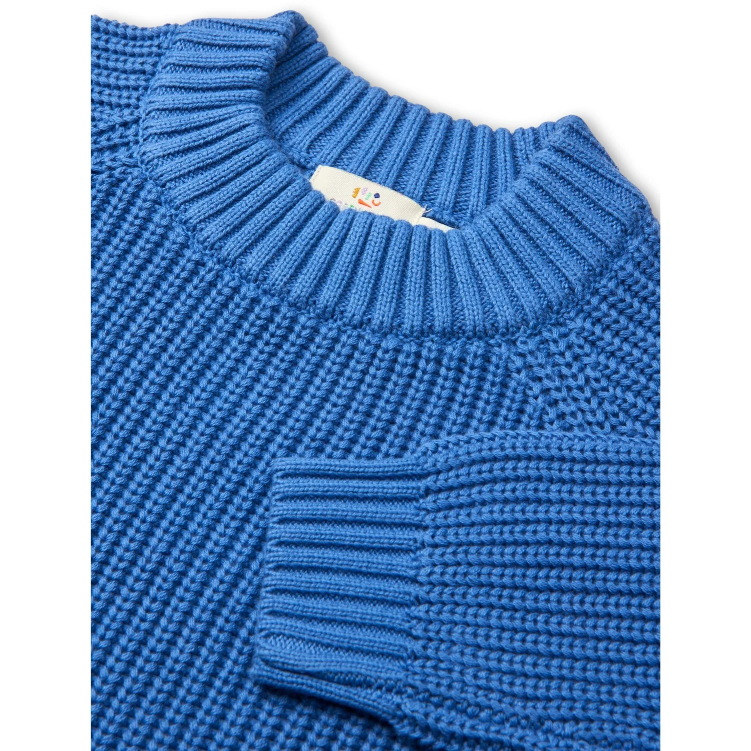 COPENHAGEN COLORS Sharp Blue Strikket Classic Rib Bluse - Image 4