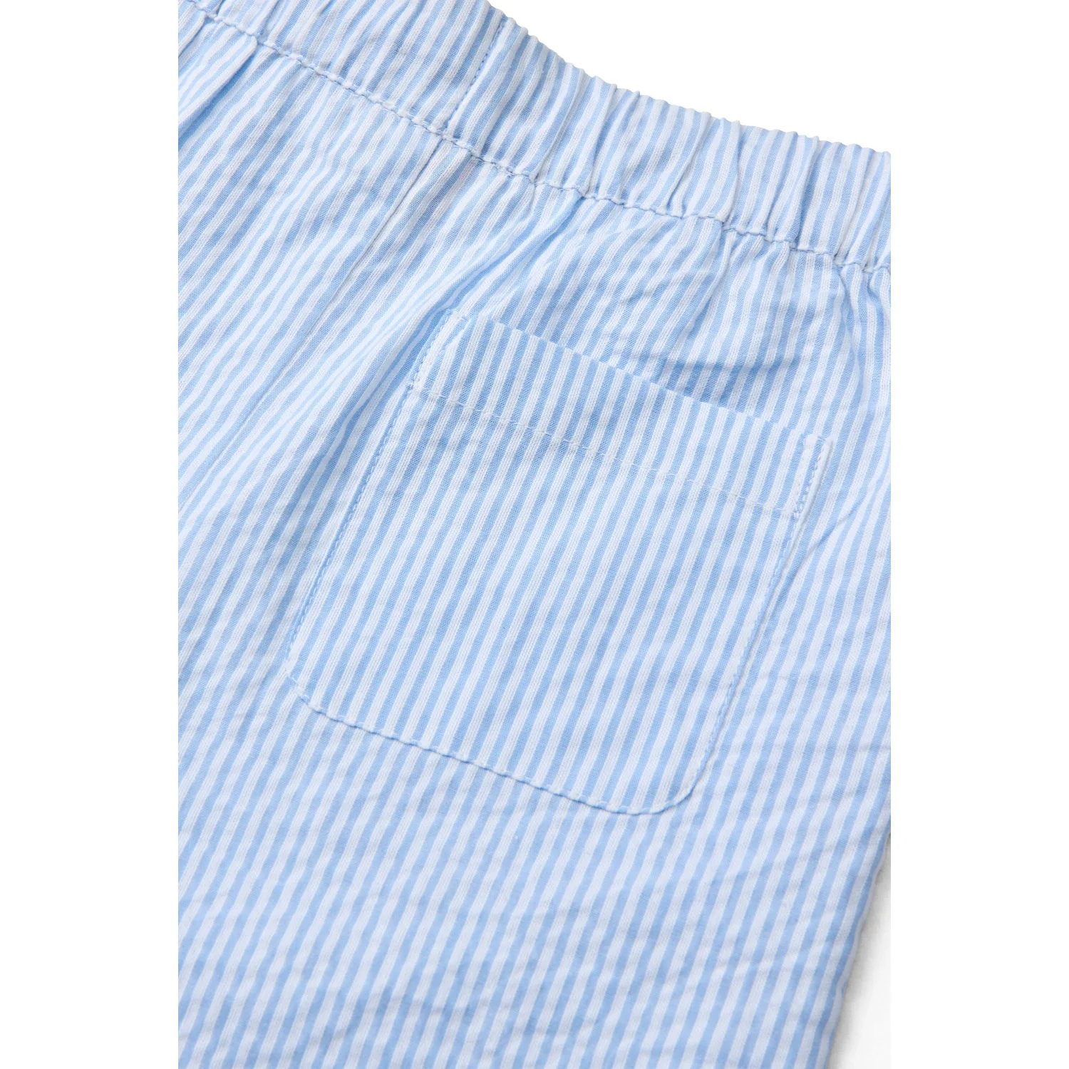 COPENHAGEN COLORS Sky Blue W Cream Stripe Seersucker Pajama Bukser - Image 2