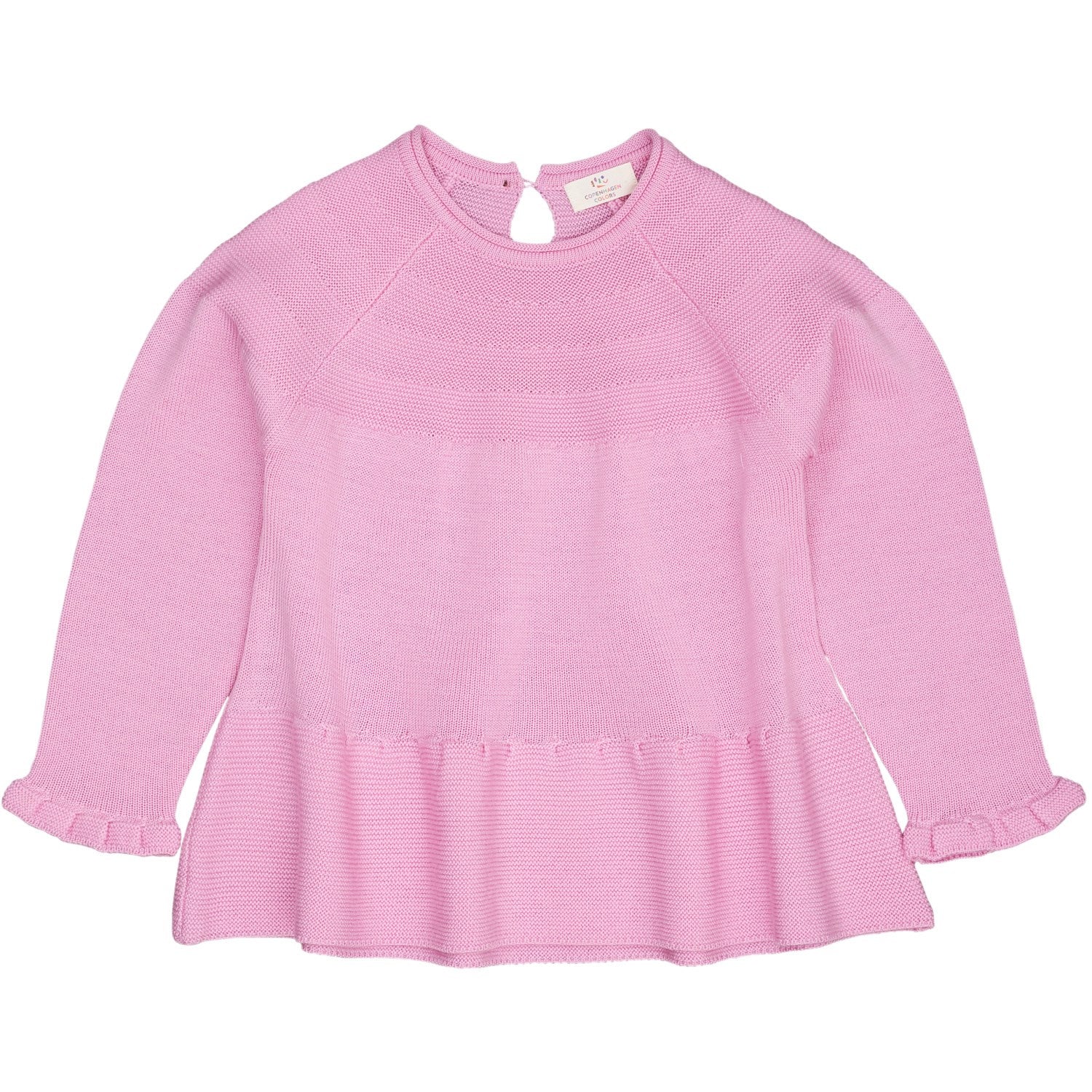 COPENHAGEN COLORS Syringa Merino Strik Bluse Med Flæse