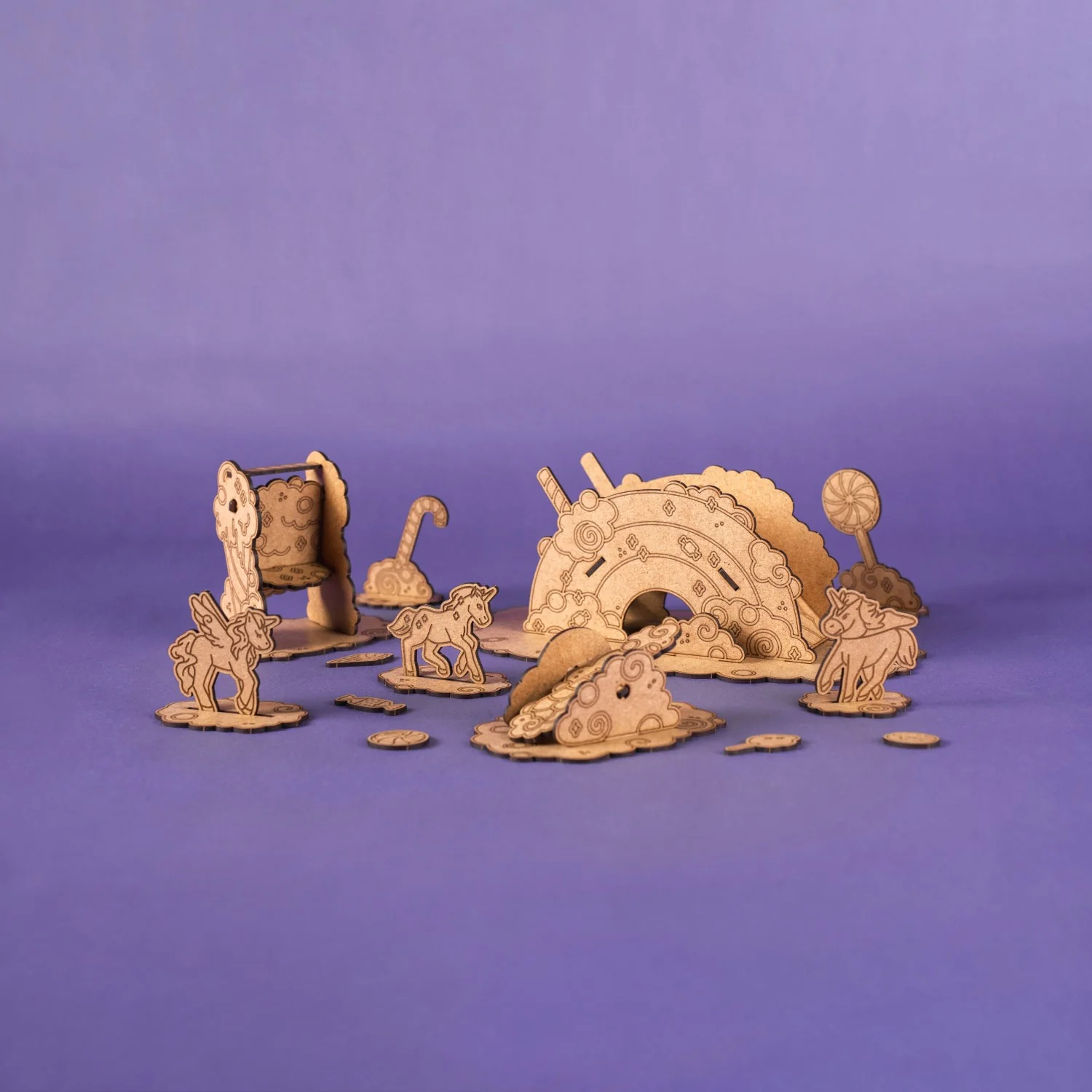 Crateit Unicorn Wooden Legetøj Candy Land - Image 2
