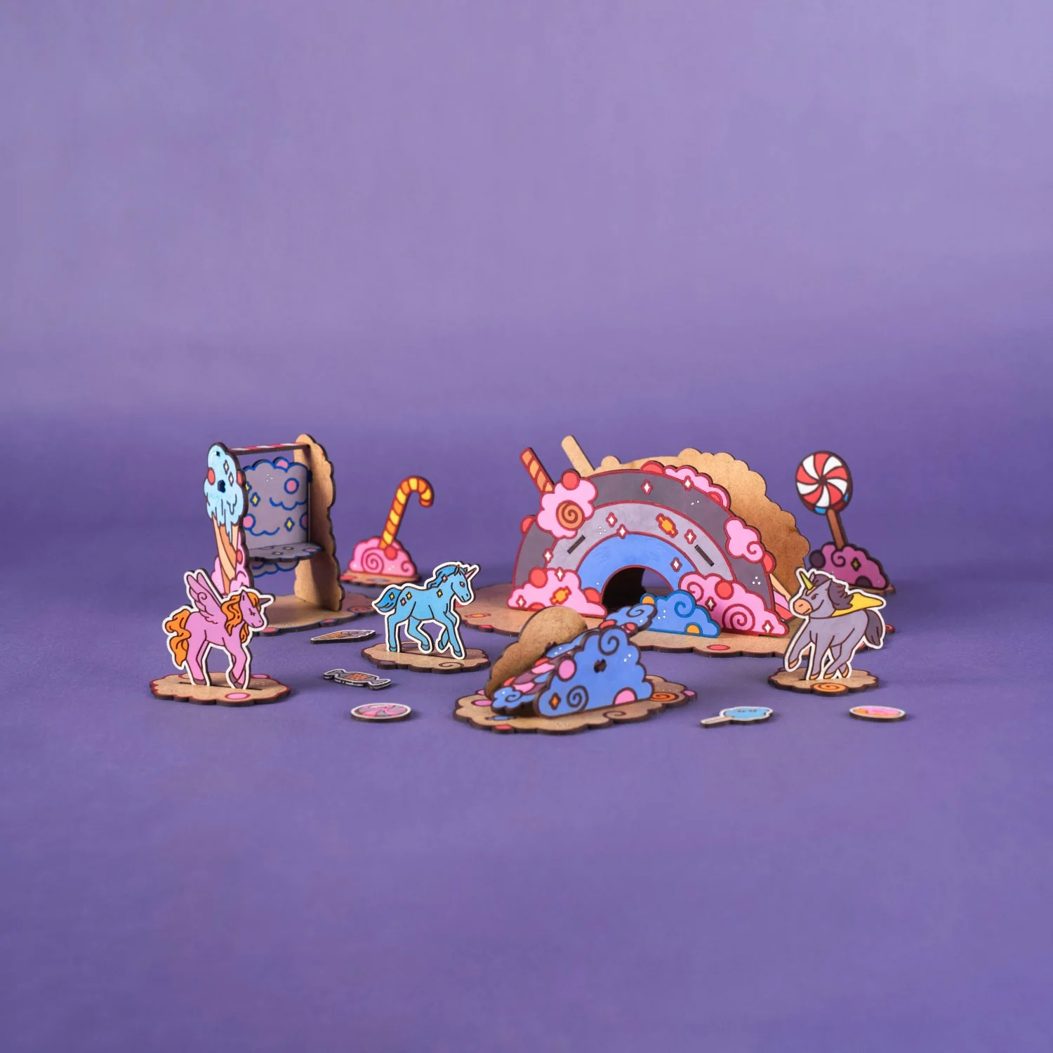 Crateit Unicorn Wooden Legetøj Candy Land - Image 7