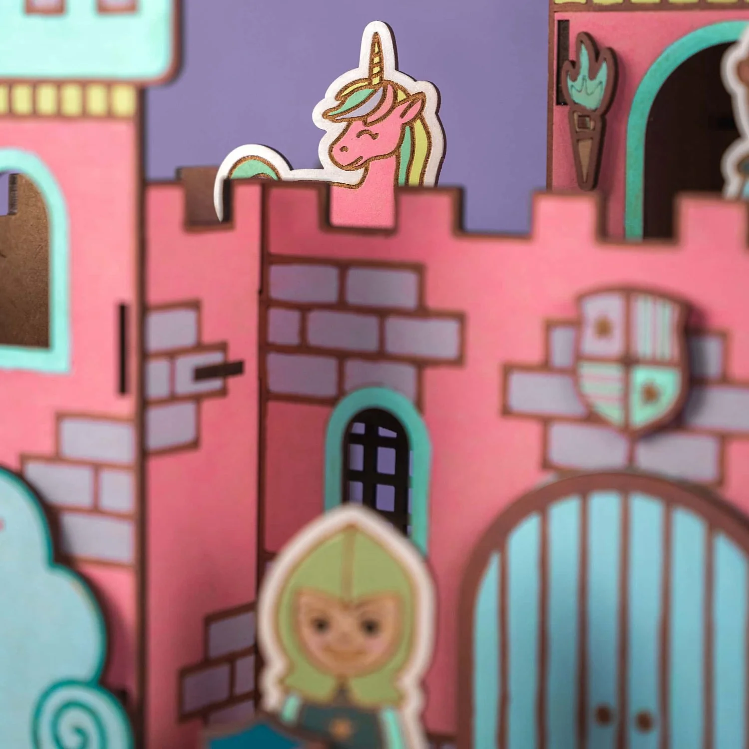 Crateit Unicorn Wooden Legetøj Dreamland Castle - Image 3