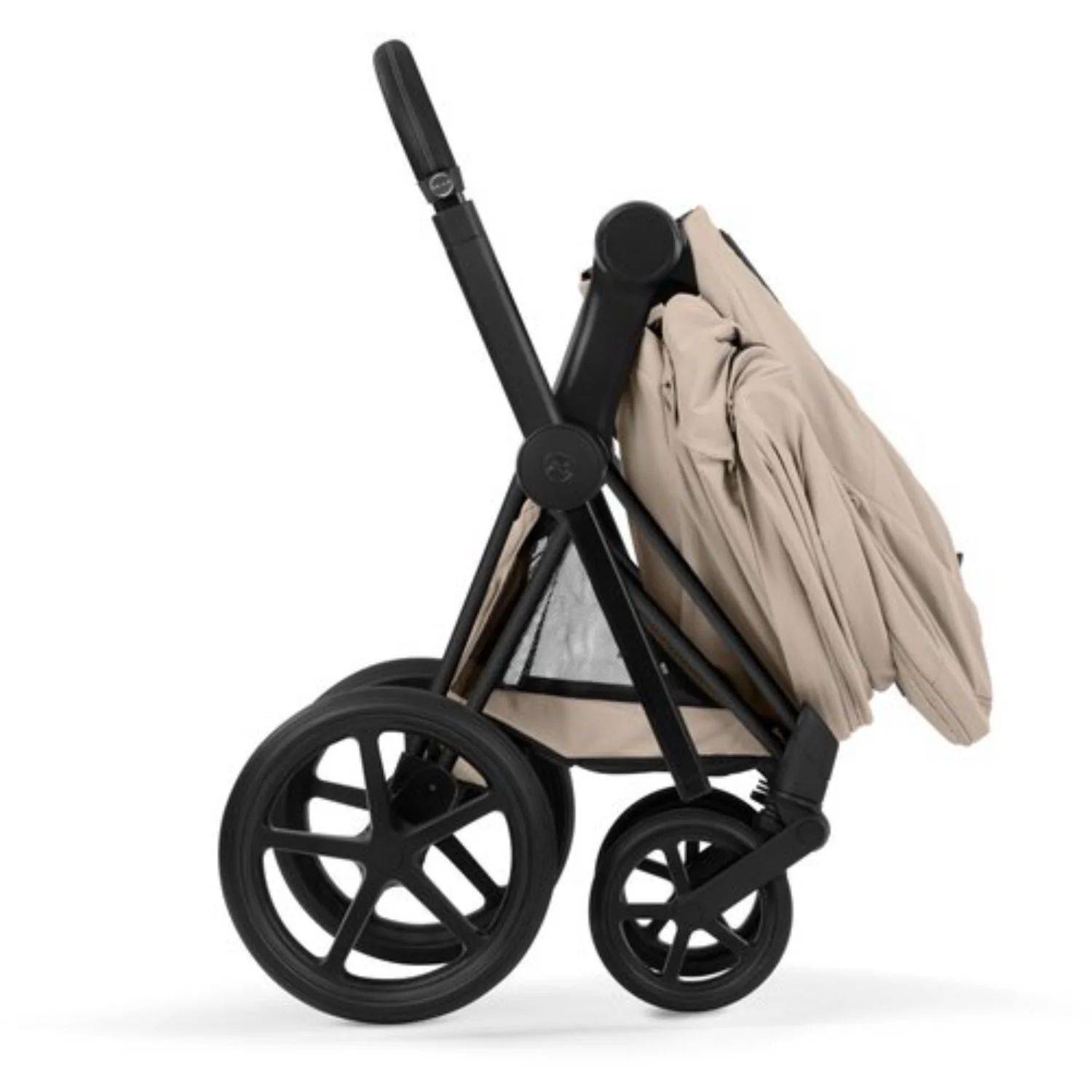 Cybex Cozy Beige/Beige Priam Comfort Matt Black Inklusiv Foldbar Liggedel - Image 6
