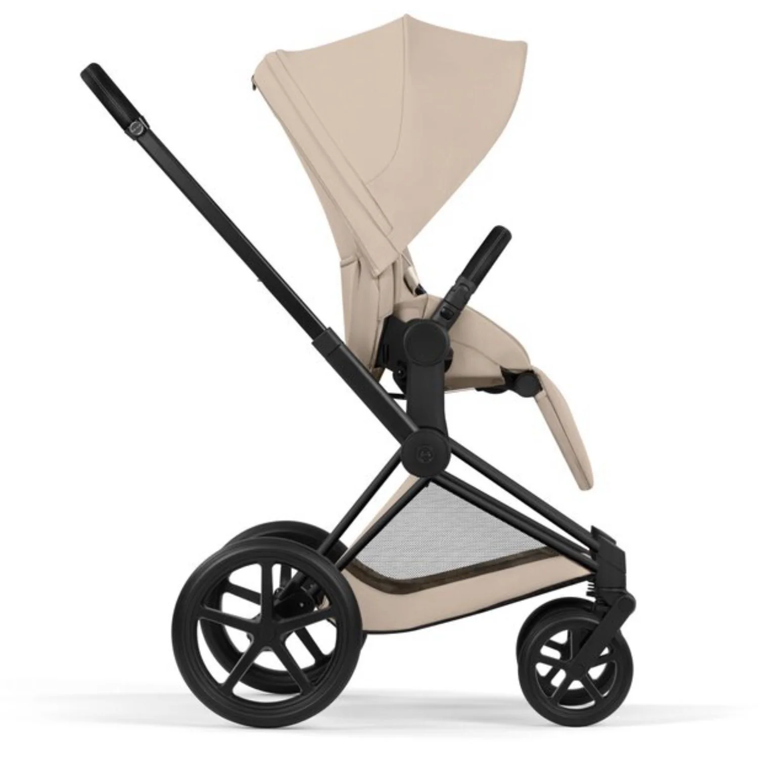 Cybex Cozy Beige/Beige Priam Comfort Matt Black Inklusiv Foldbar Liggedel - Image 8