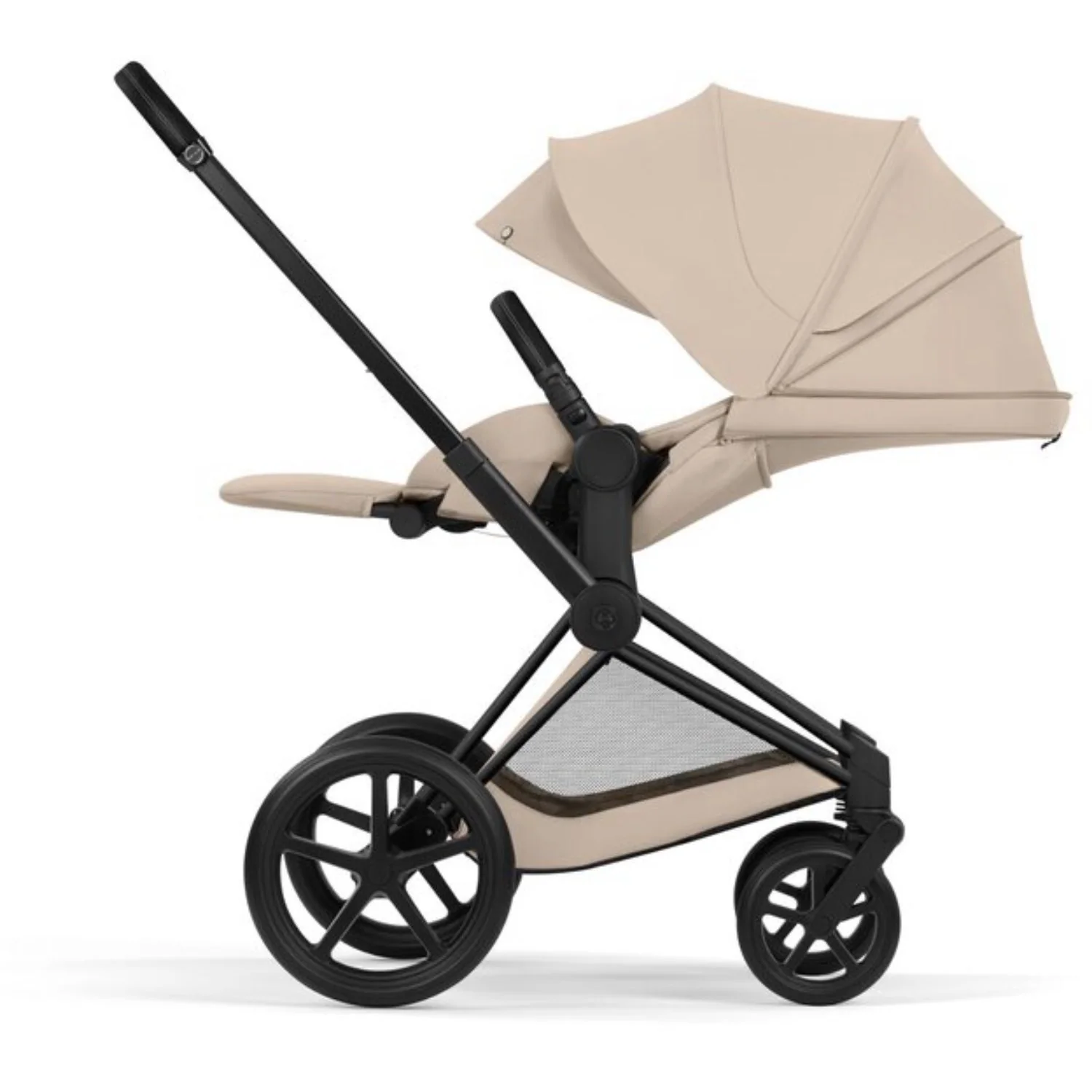 Cybex Cozy Beige/Beige Priam Comfort Matt Black Inklusiv Foldbar Liggedel - Image 9