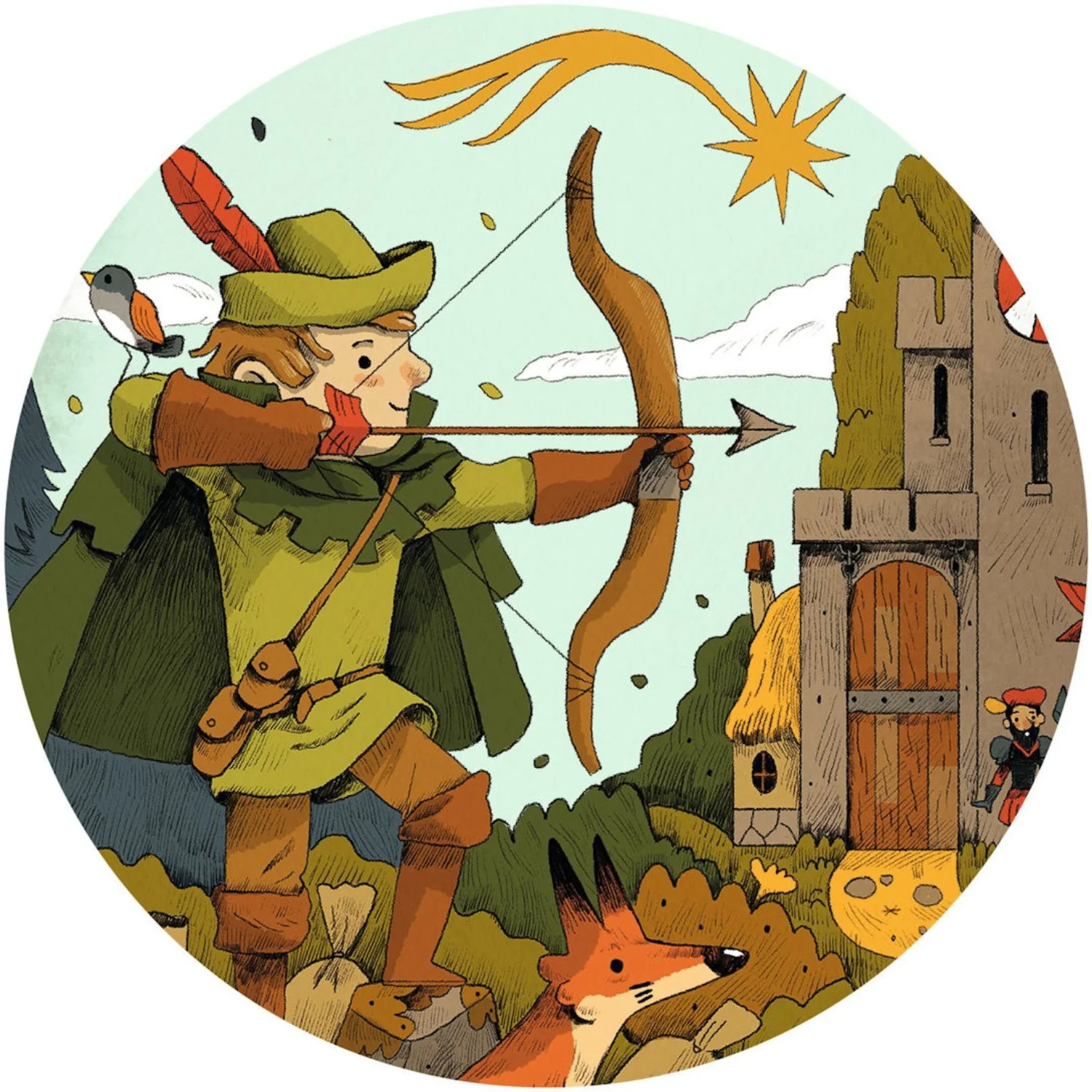 Djeco Silhuetpuslespil, Robin Hood - 36 Brikker - Image 3