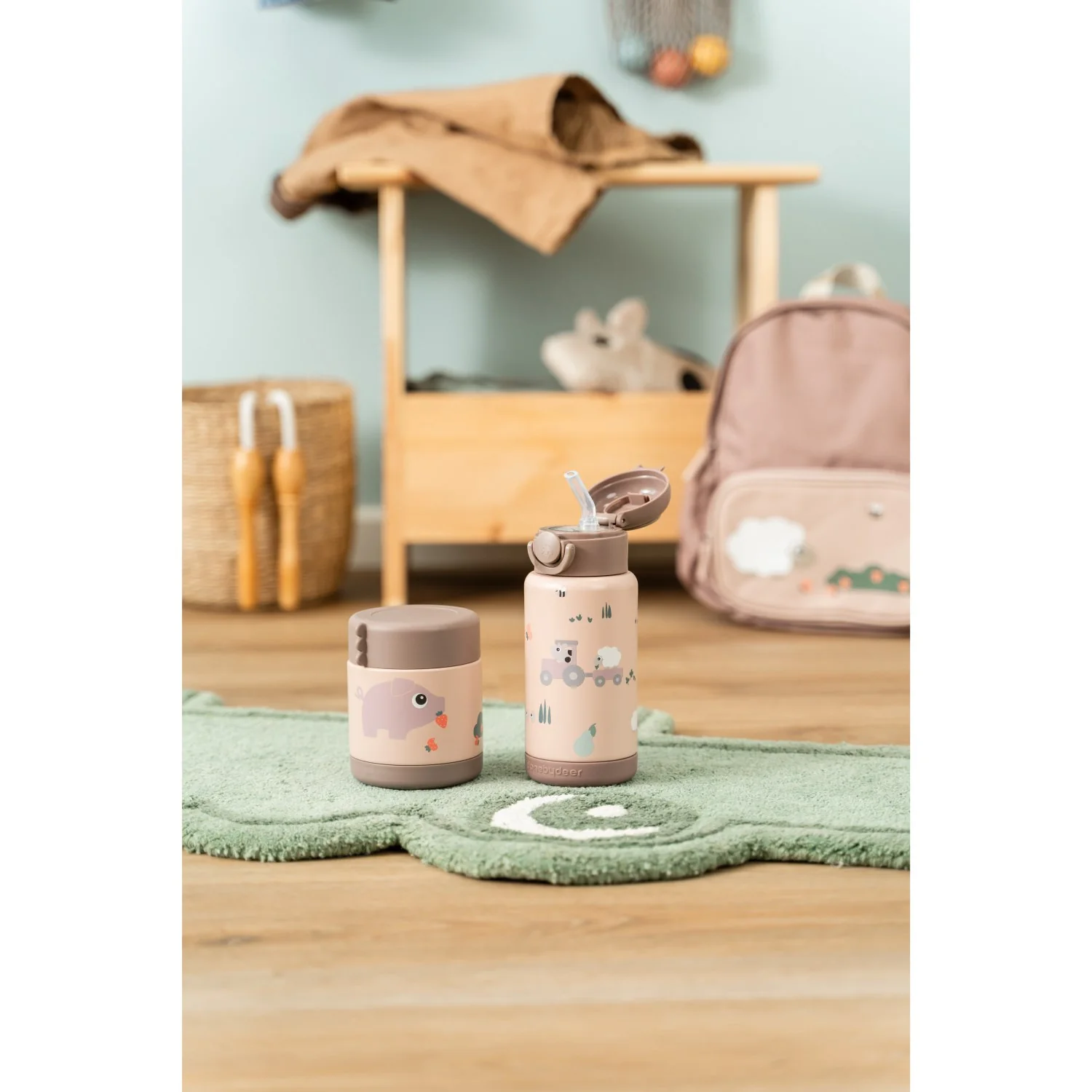 DonebyDeer Powder Tiny Farm Insulated Sugerør Flaske - Image 3
